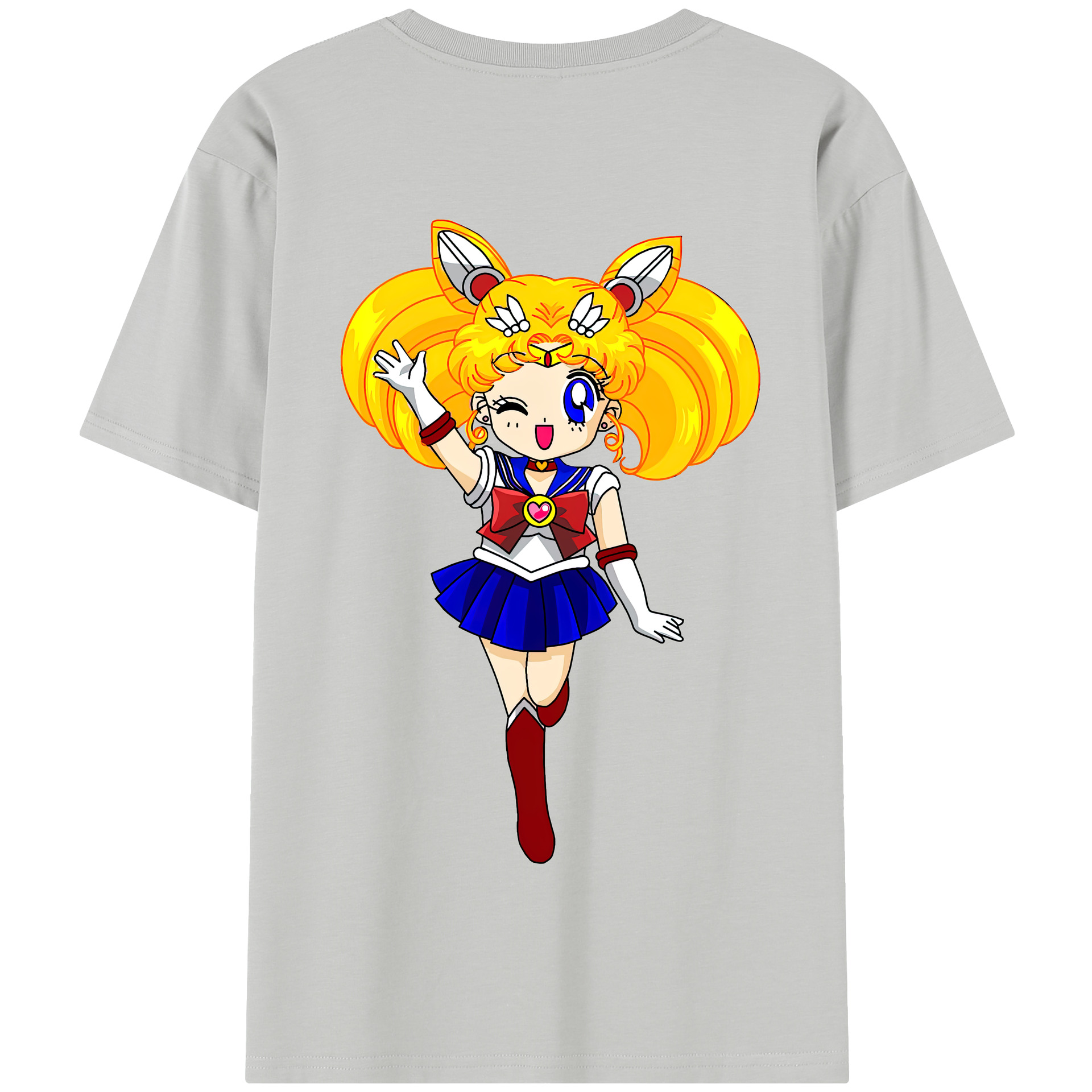 （画像用） 美少女戦士セーラームーン 月野 うさぎ つきの うさぎ Sailor Moon Tsukino Usagi 綿100％半袖Tシャツ（背面プリント）