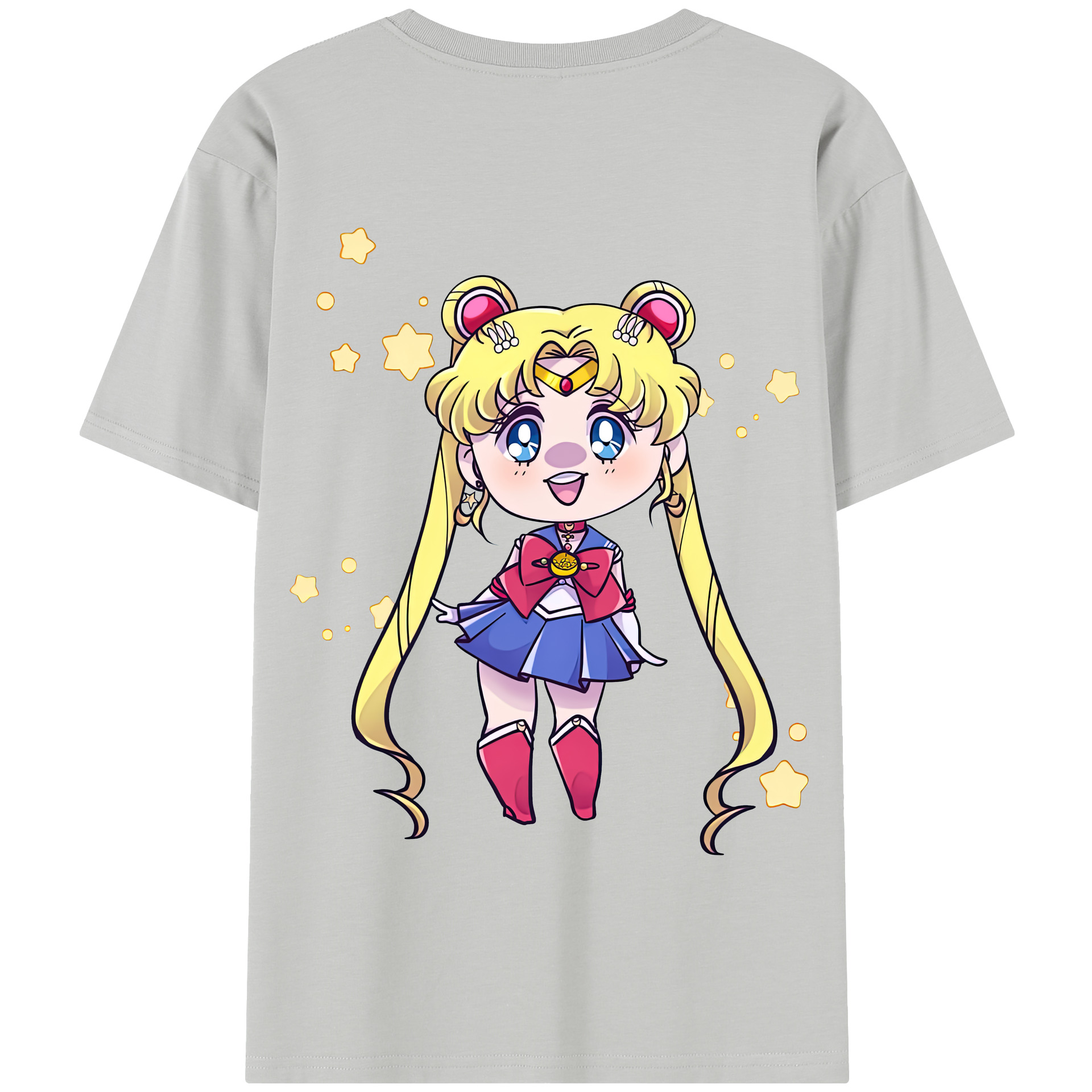 （画像用） 美少女戦士セーラームーン 月野 うさぎ つきの うさぎ Sailor Moon Tsukino Usagi 綿100％半袖Tシャツ（背面プリント）