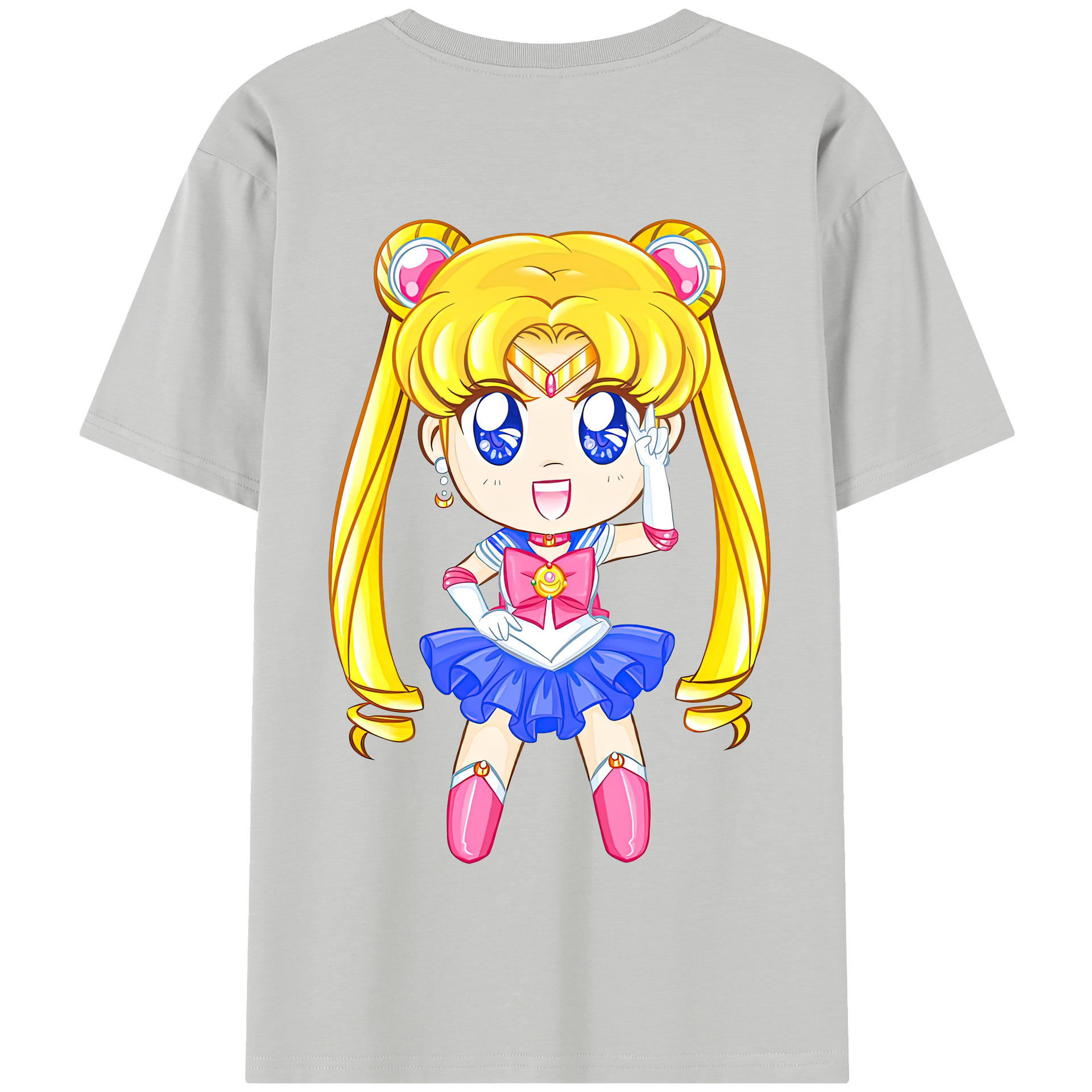 （画像用） 美少女戦士セーラームーン 月野 うさぎ つきの うさぎ Sailor Moon Tsukino Usagi 綿100％半袖Tシャツ（背面プリント）