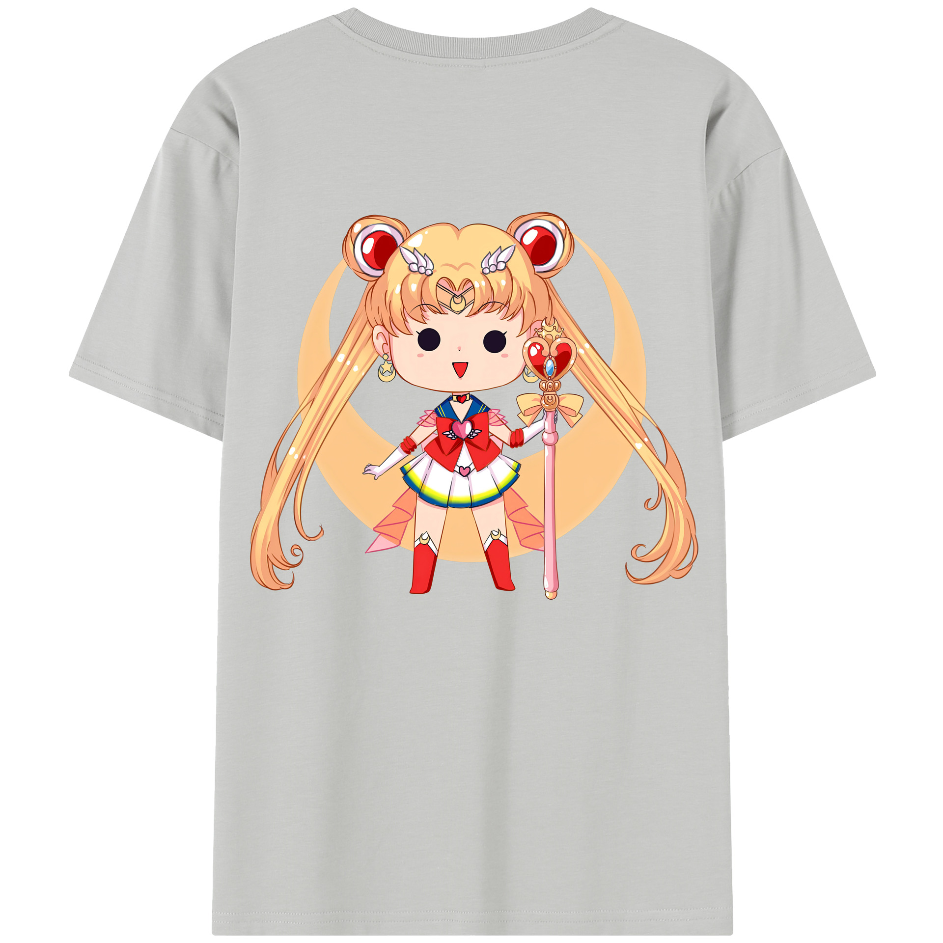 （画像用） 美少女戦士セーラームーン 月野 うさぎ つきの うさぎ Sailor Moon Tsukino Usagi 綿100％半袖Tシャツ（背面プリント）