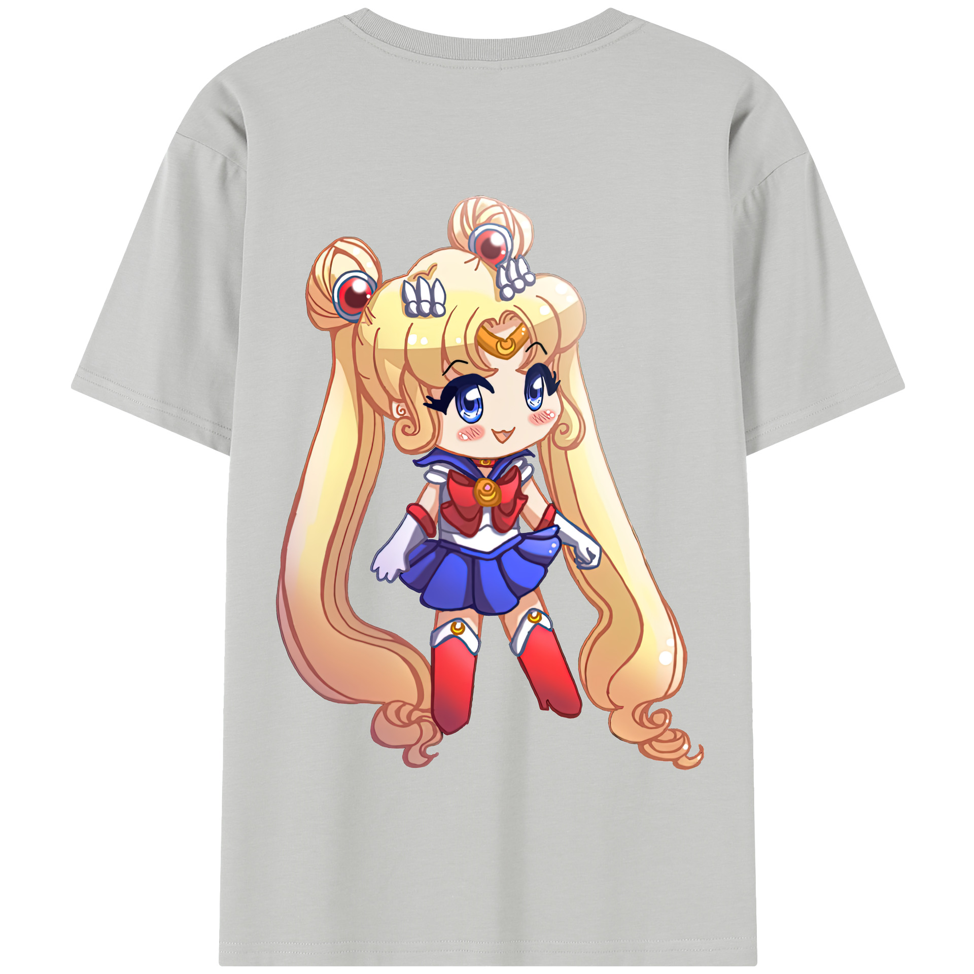 （画像用） 美少女戦士セーラームーン 月野 うさぎ つきの うさぎ Sailor Moon Tsukino Usagi 綿100％半袖Tシャツ（背面プリント）