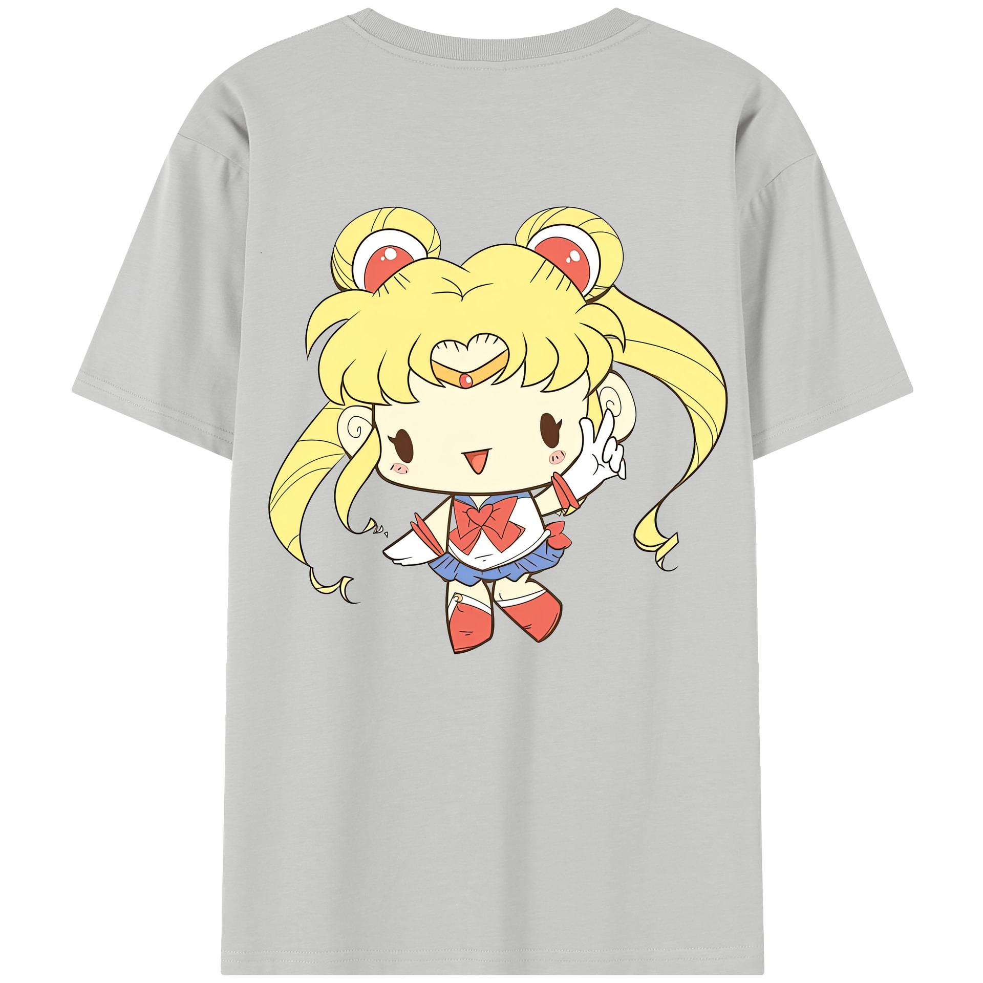 （画像用） 美少女戦士セーラームーン 月野 うさぎ つきの うさぎ Sailor Moon Tsukino Usagi 綿100％半袖Tシャツ（背面プリント）
