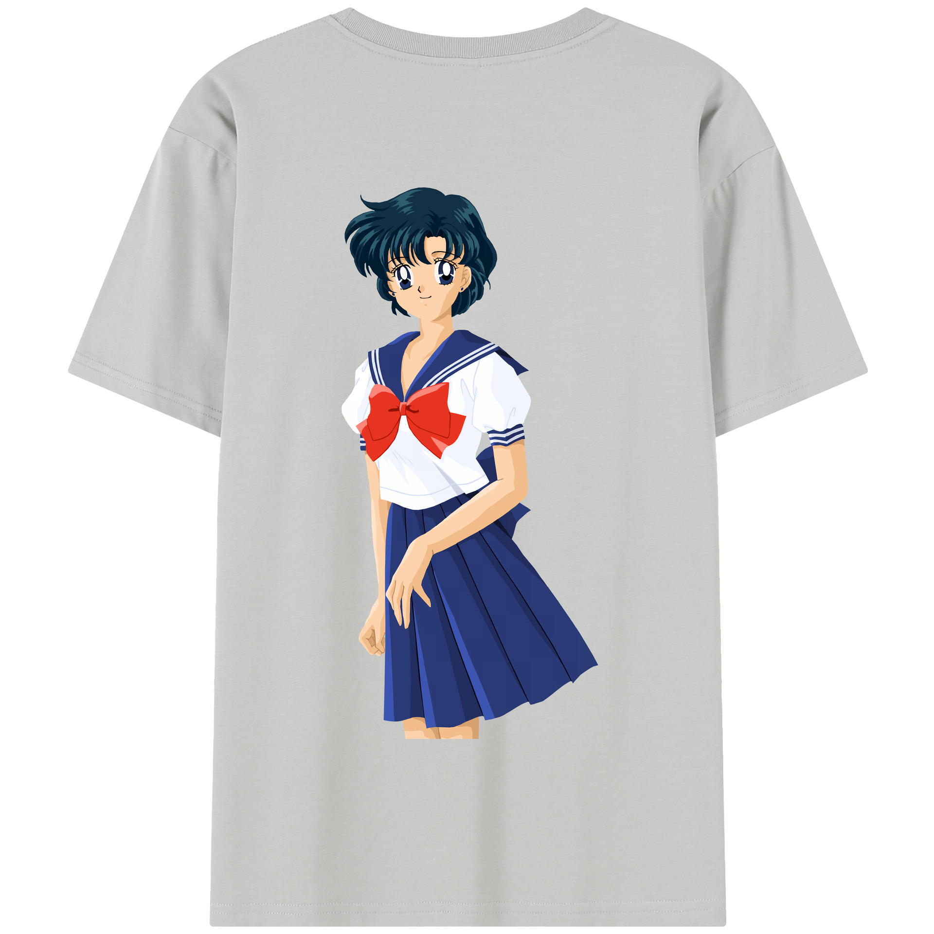 （画像用） 美少女戦士セーラームーン 水野 亜美 みずの あみ Sailor Moon Mizuno Ami 綿100％半袖Tシャツ（背面プリント）