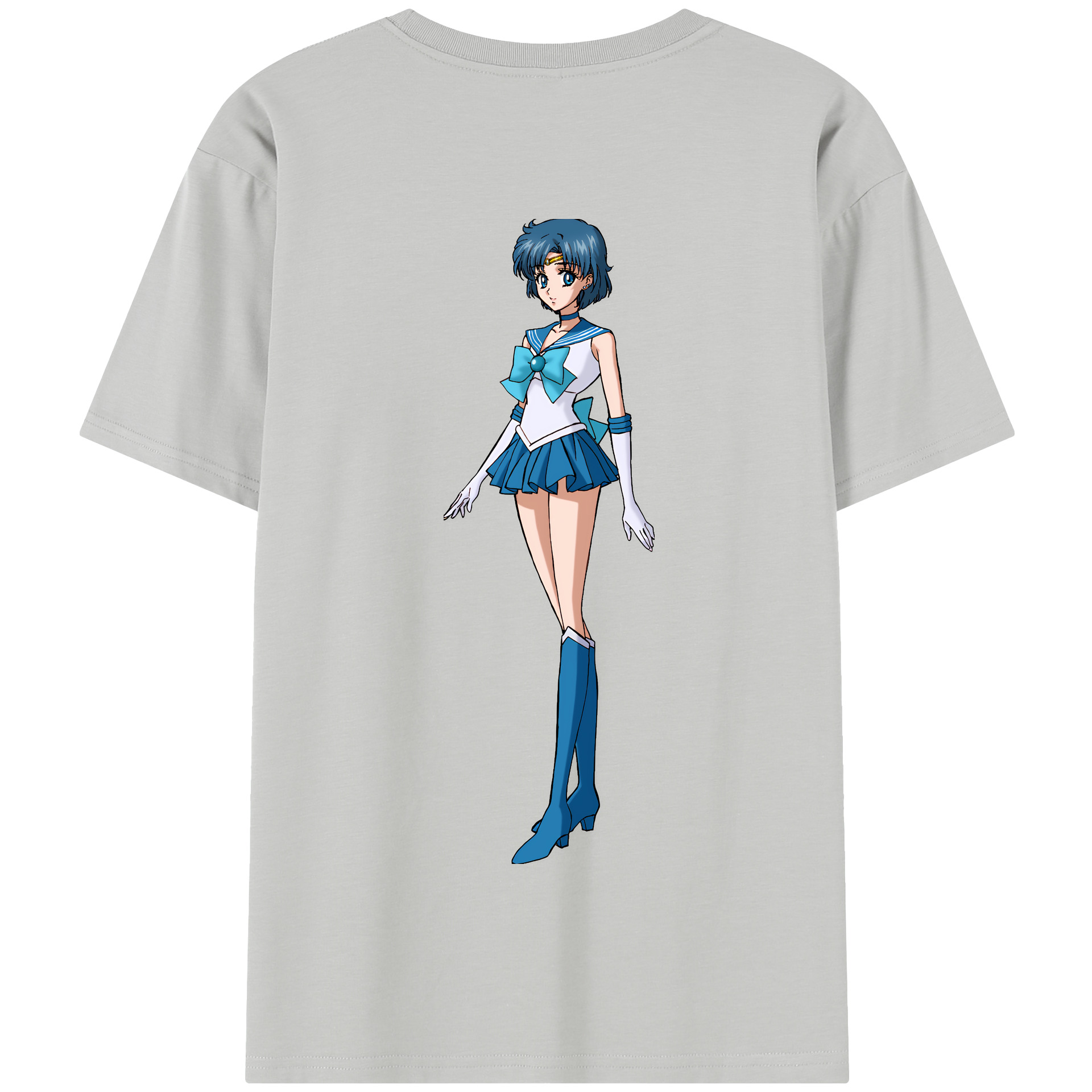 （画像用） 美少女戦士セーラームーン 水野 亜美 みずの あみ Sailor Moon Mizuno Ami 綿100％半袖Tシャツ（背面プリント）
