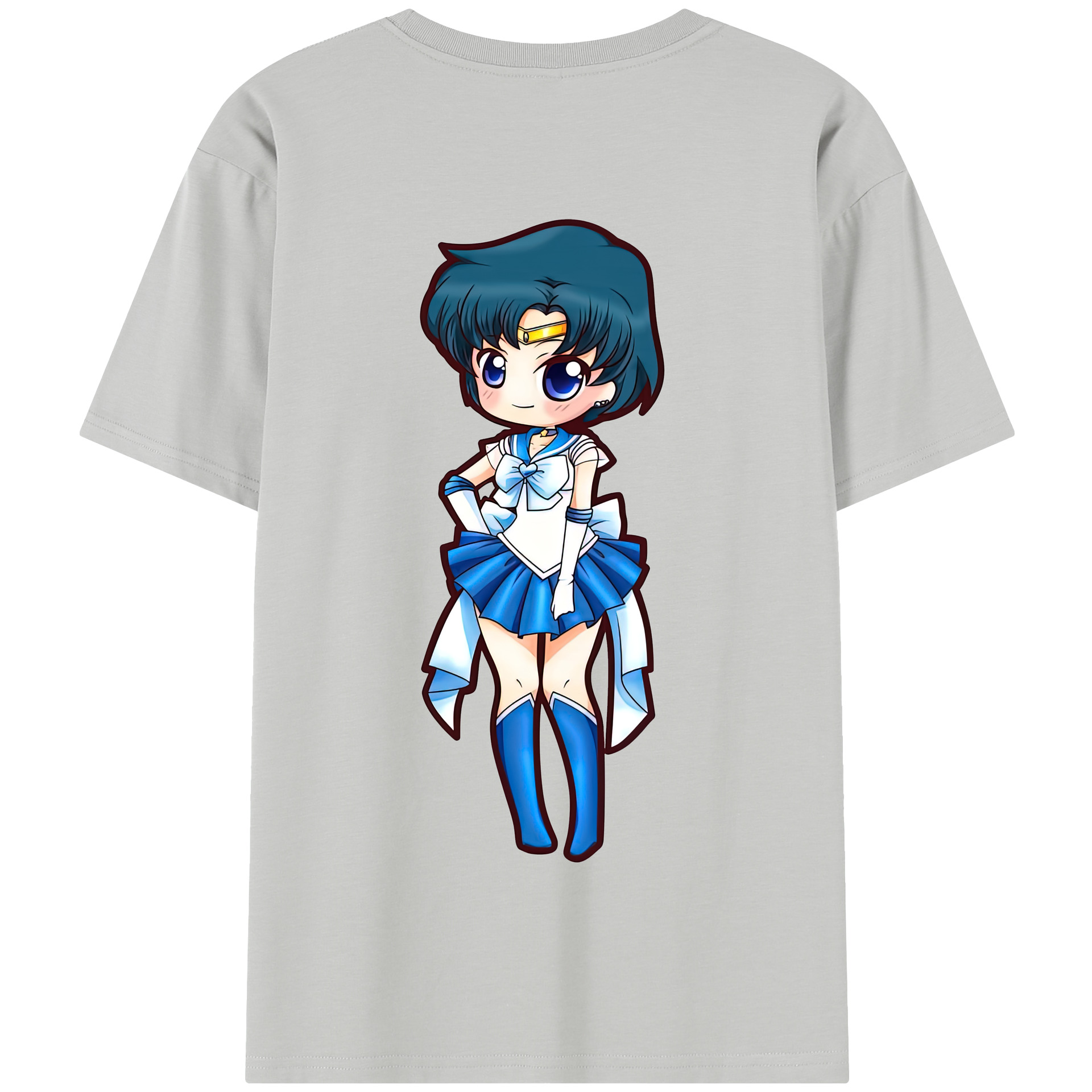 （画像用） 美少女戦士セーラームーン 水野 亜美 みずの あみ Sailor Moon Mizuno Ami 綿100％半袖Tシャツ（背面プリント）