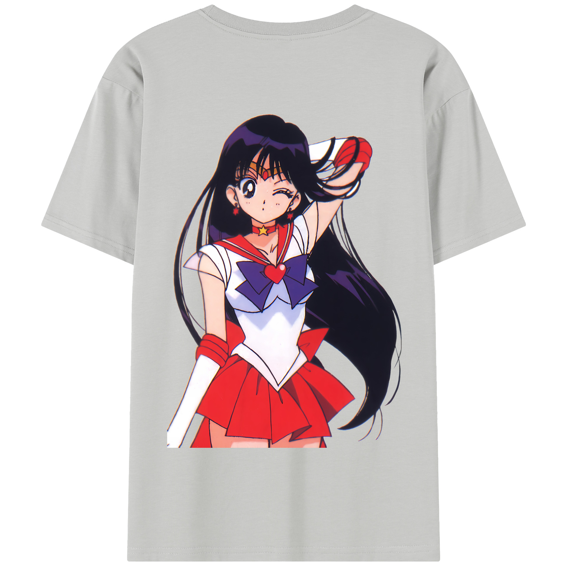 （画像用） 美少女戦士セーラームーン 火野レイ ひの レイ Sailor Moon Hino Rei （セーラーマーズ,Sailor Mars） 綿100％半袖Tシャツ（背面プリント）
