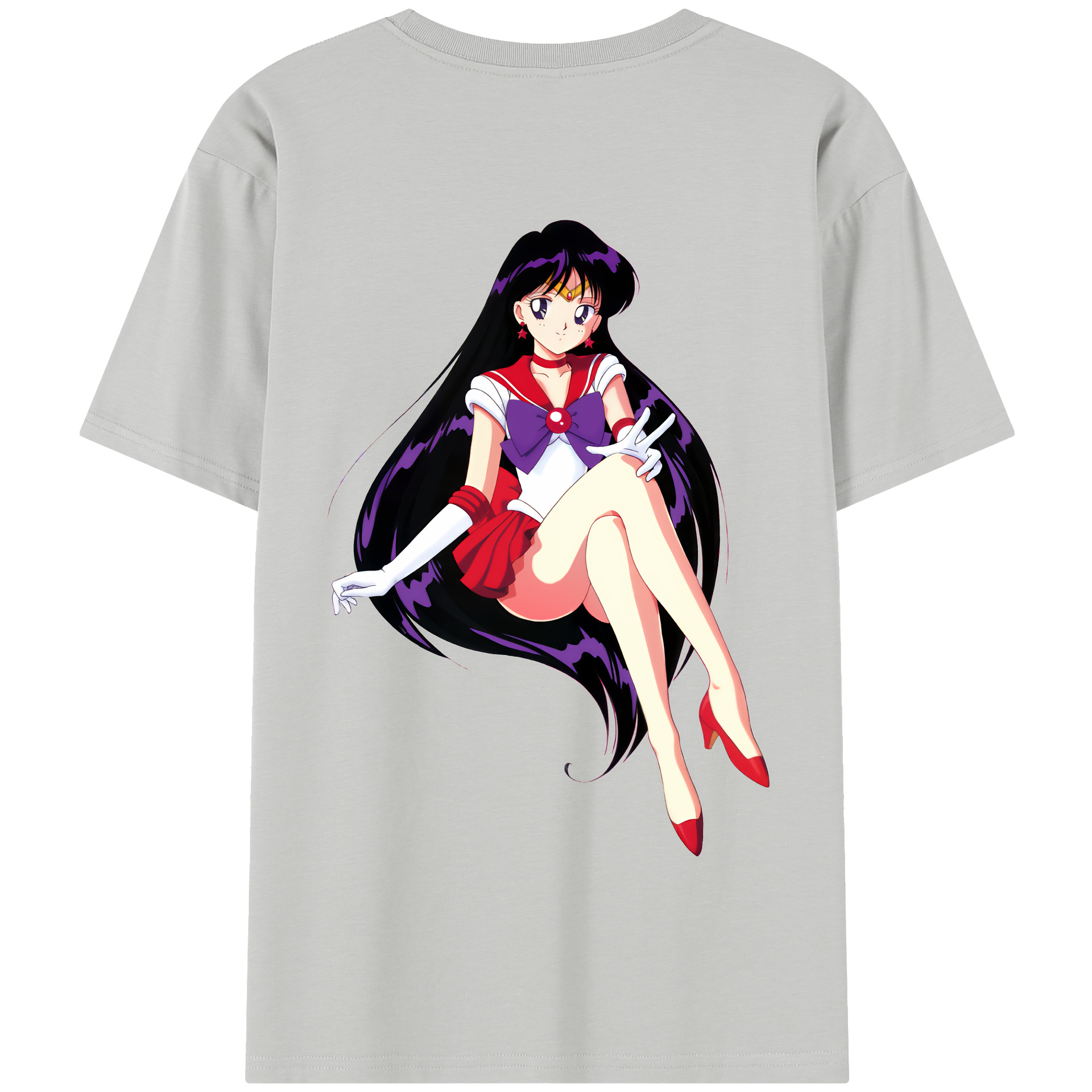 （画像用） 美少女戦士セーラームーン 火野レイ ひの レイ Sailor Moon Hino Rei （セーラーマーズ,Sailor Mars） 綿100％半袖Tシャツ（背面プリント）