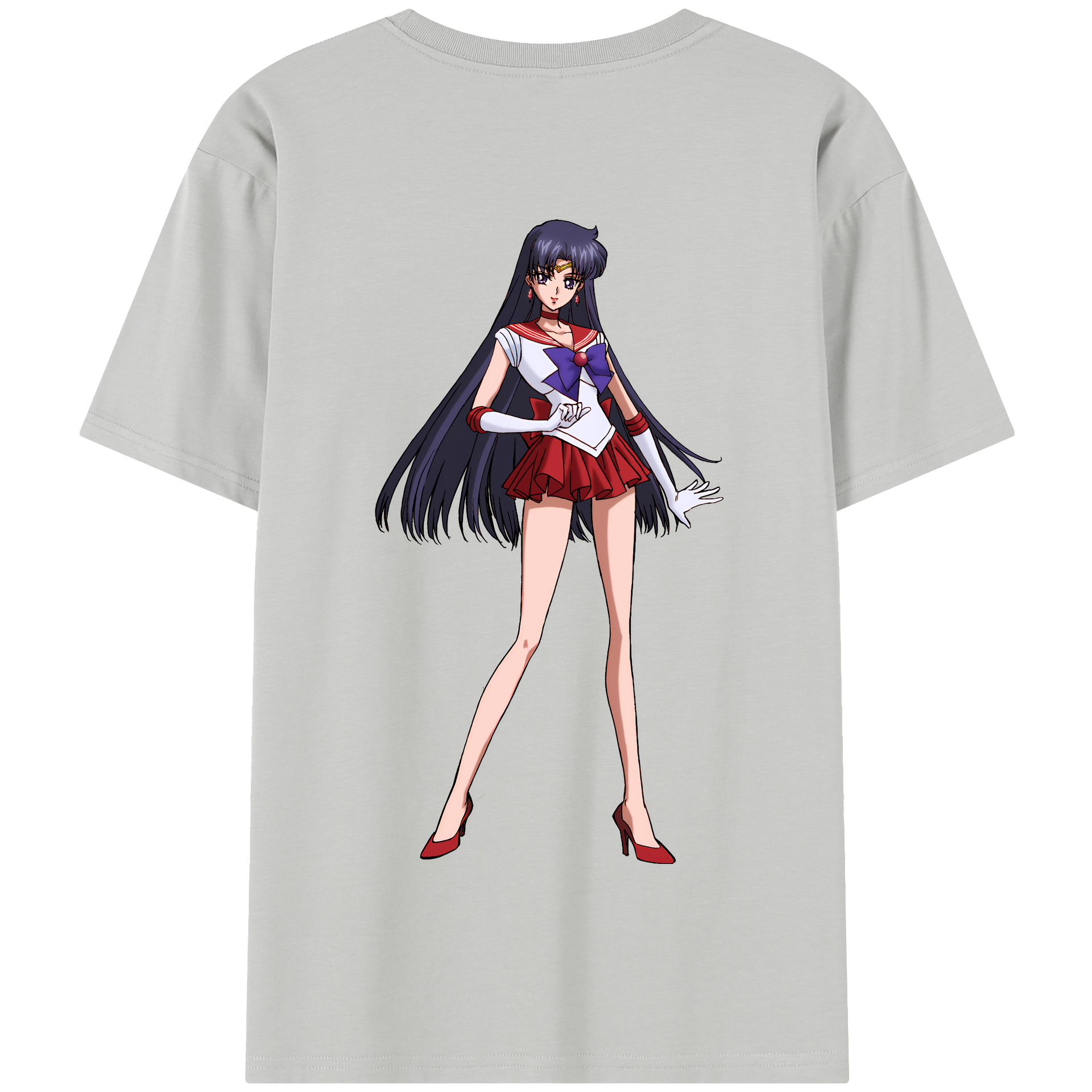 （画像用） 美少女戦士セーラームーン 火野レイ ひの レイ Sailor Moon Hino Rei （セーラーマーズ,Sailor Mars） 綿100％半袖Tシャツ（背面プリント）