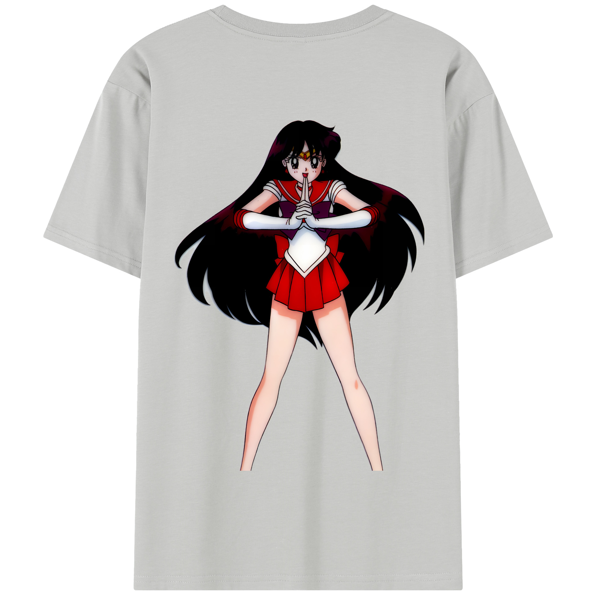 （画像用） 美少女戦士セーラームーン 火野レイ ひの レイ Sailor Moon Hino Rei （セーラーマーズ,Sailor Mars） 綿100％半袖Tシャツ（背面プリント）