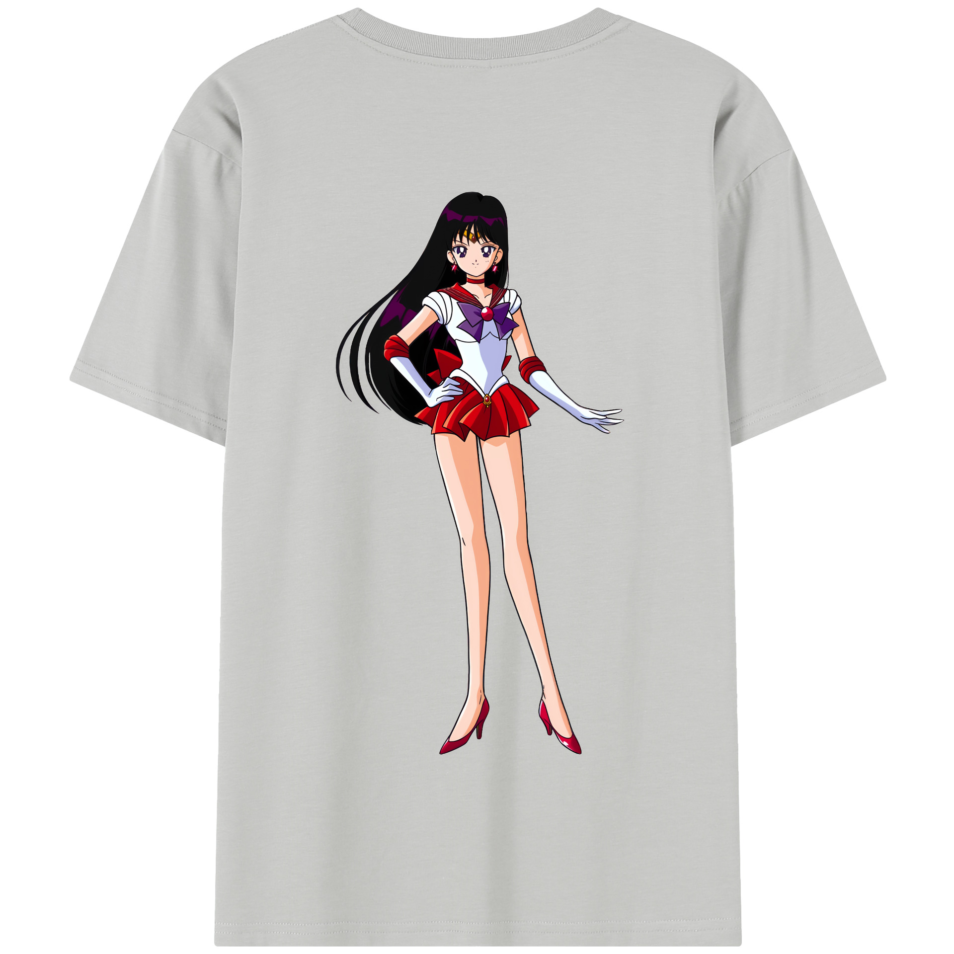 （画像用） 美少女戦士セーラームーン 火野レイ ひの レイ Sailor Moon Hino Rei （セーラーマーズ,Sailor Mars） 綿100％半袖Tシャツ（背面プリント）
