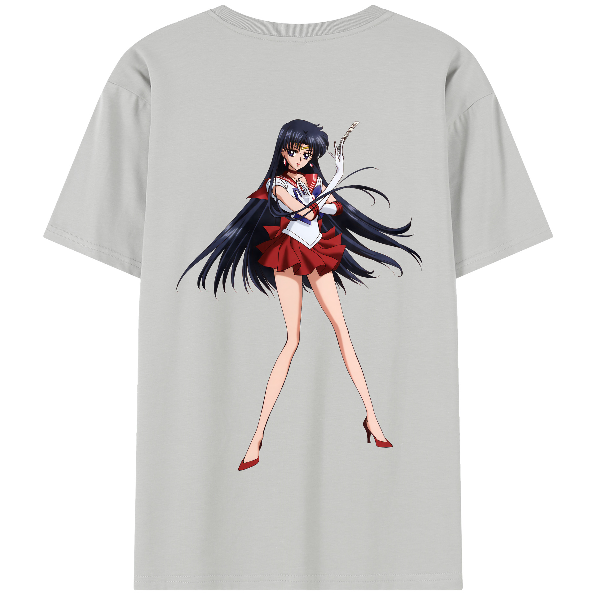 （画像用） 美少女戦士セーラームーン 火野レイ ひの レイ Sailor Moon Hino Rei （セーラーマーズ,Sailor Mars） 綿100％半袖Tシャツ（背面プリント）