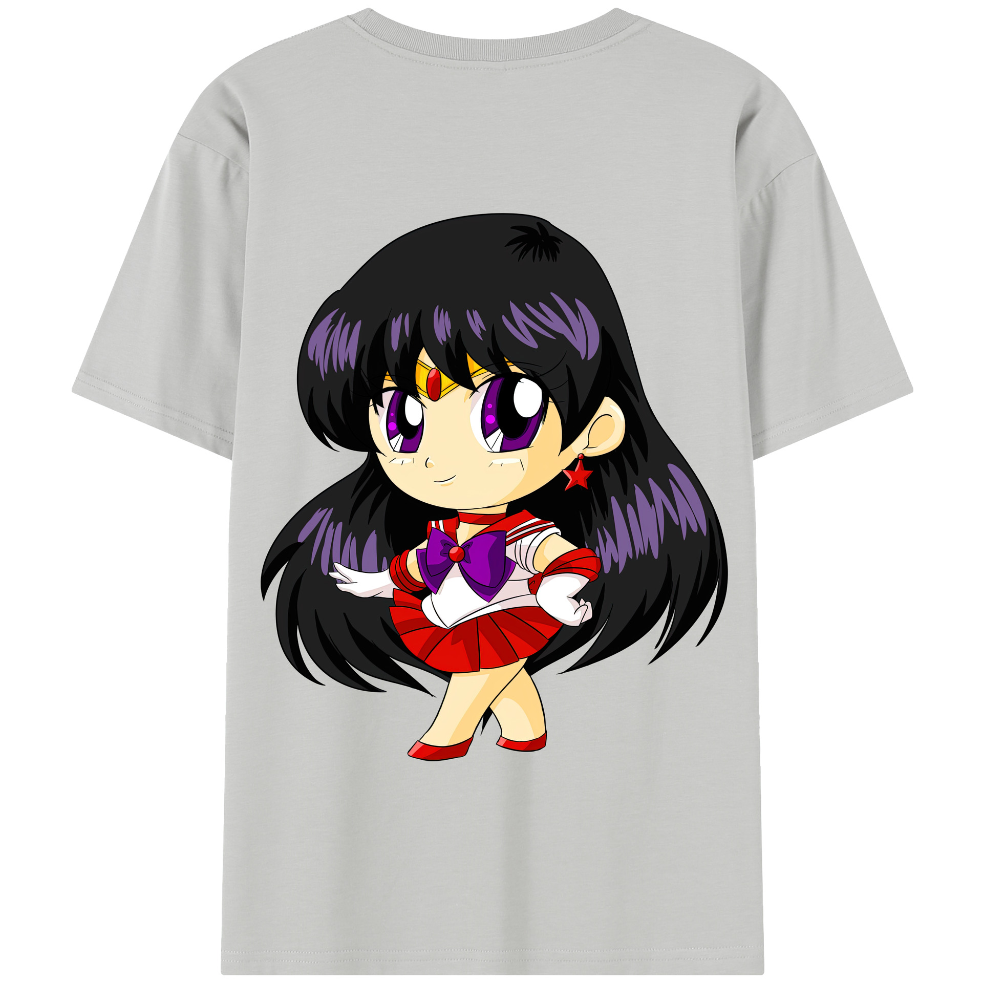 （画像用） 美少女戦士セーラームーン 火野レイ ひの レイ Sailor Moon Hino Rei （セーラーマーズ,Sailor Mars） 綿100％半袖Tシャツ（背面プリント）