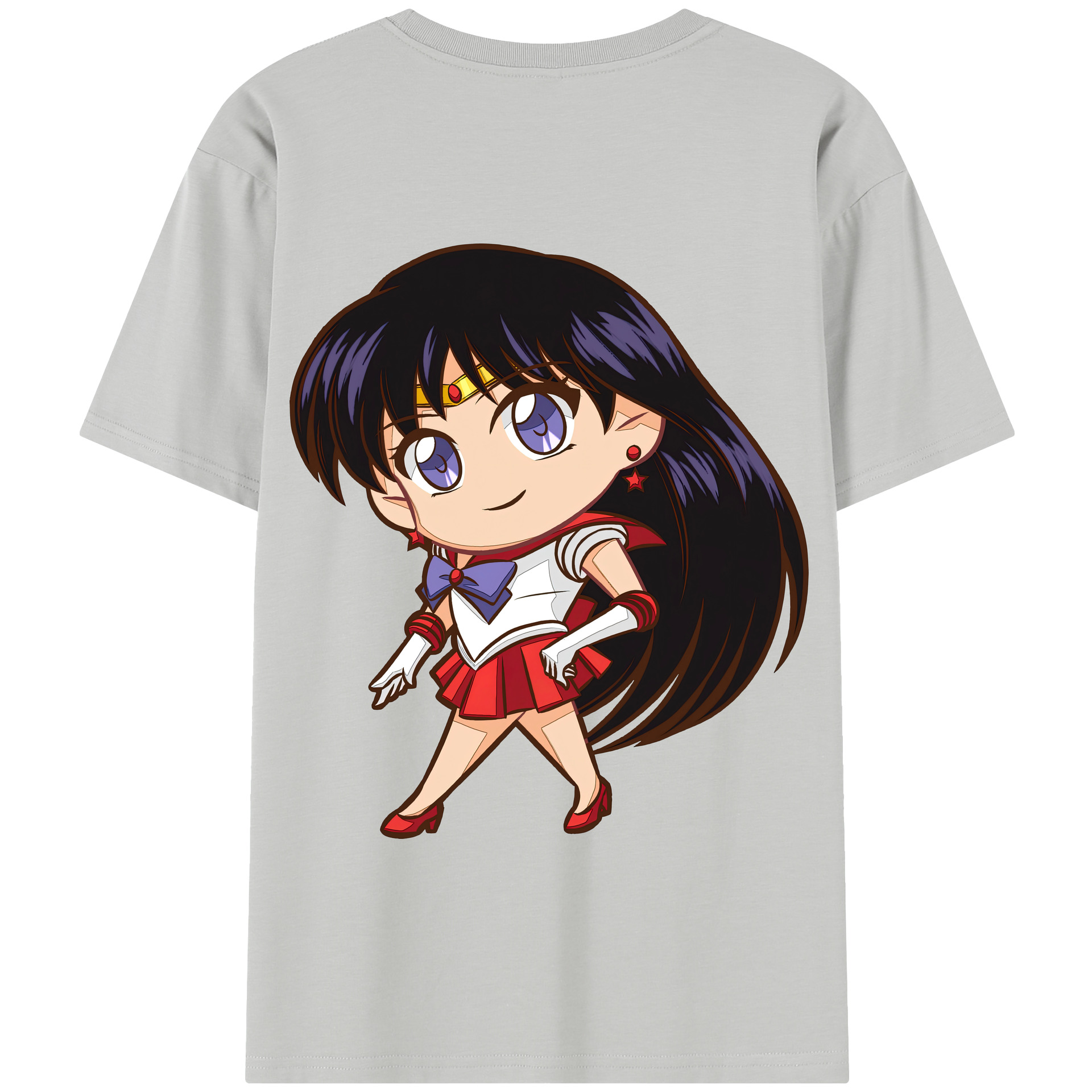 （画像用） 美少女戦士セーラームーン 火野レイ ひの レイ Sailor Moon Hino Rei （セーラーマーズ,Sailor Mars） 綿100％半袖Tシャツ（背面プリント）