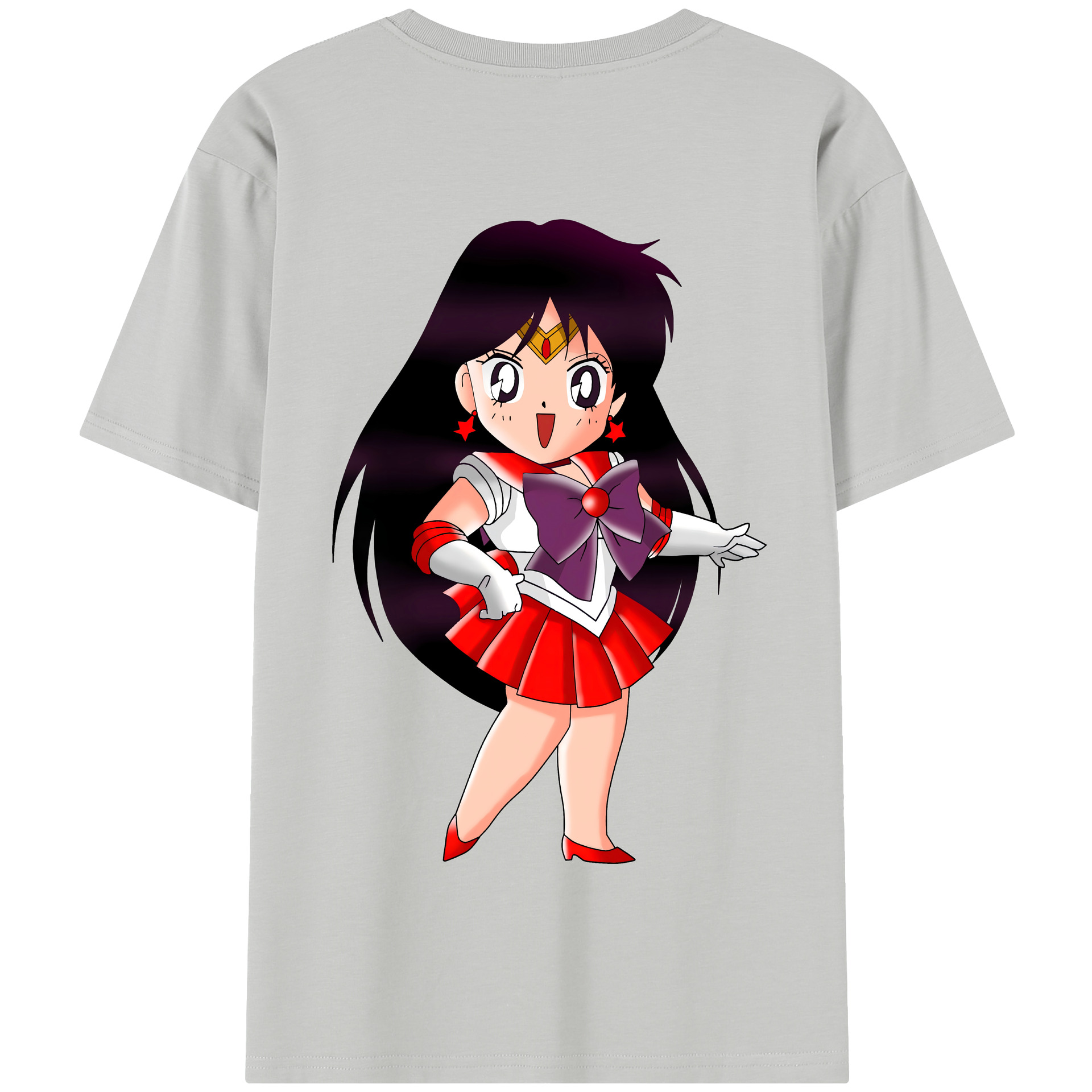 （画像用） 美少女戦士セーラームーン 火野レイ ひの レイ Sailor Moon Hino Rei （セーラーマーズ,Sailor Mars） 綿100％半袖Tシャツ（背面プリント）