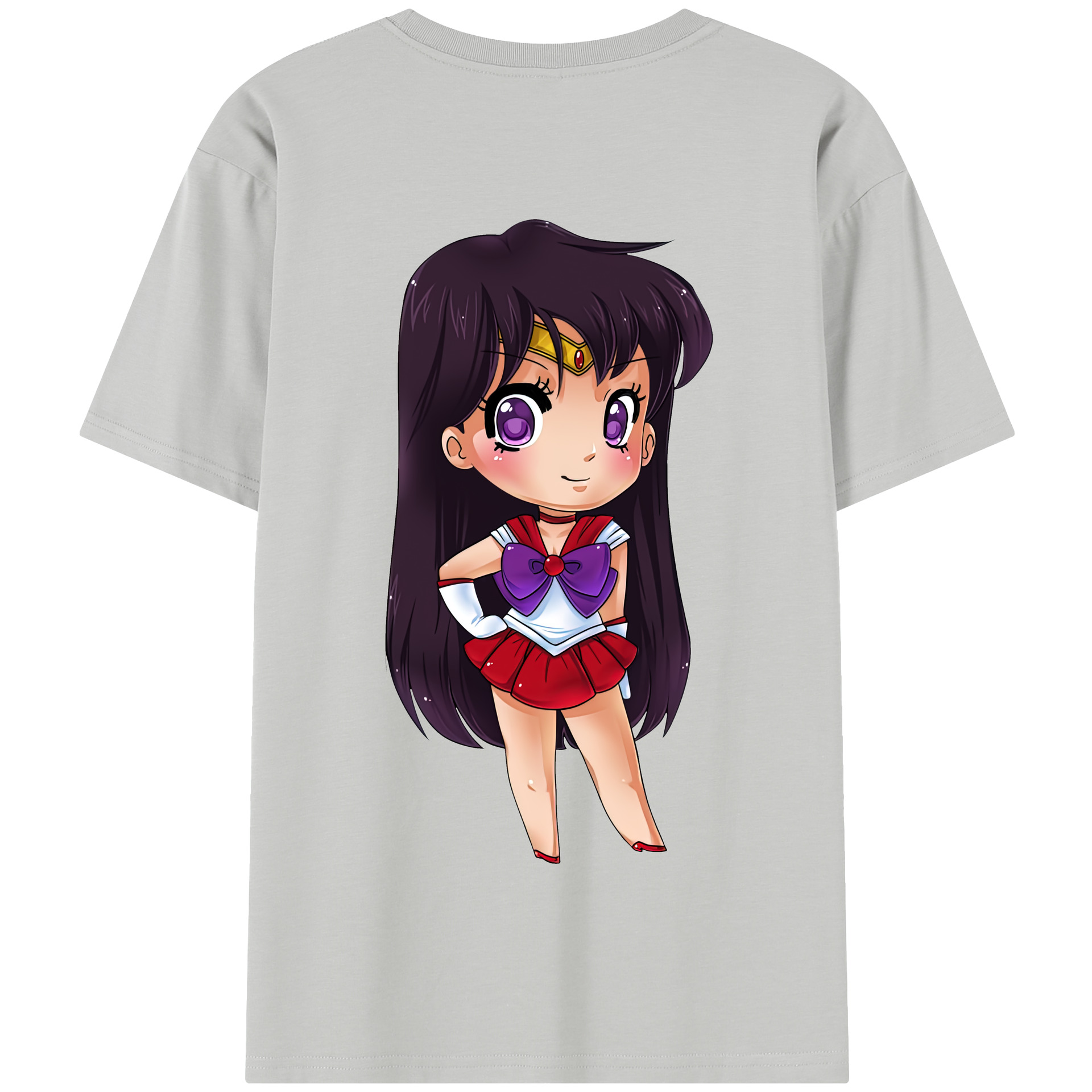 （画像用） 美少女戦士セーラームーン 火野レイ ひの レイ Sailor Moon Hino Rei （セーラーマーズ,Sailor Mars） 綿100％半袖Tシャツ（背面プリント）
