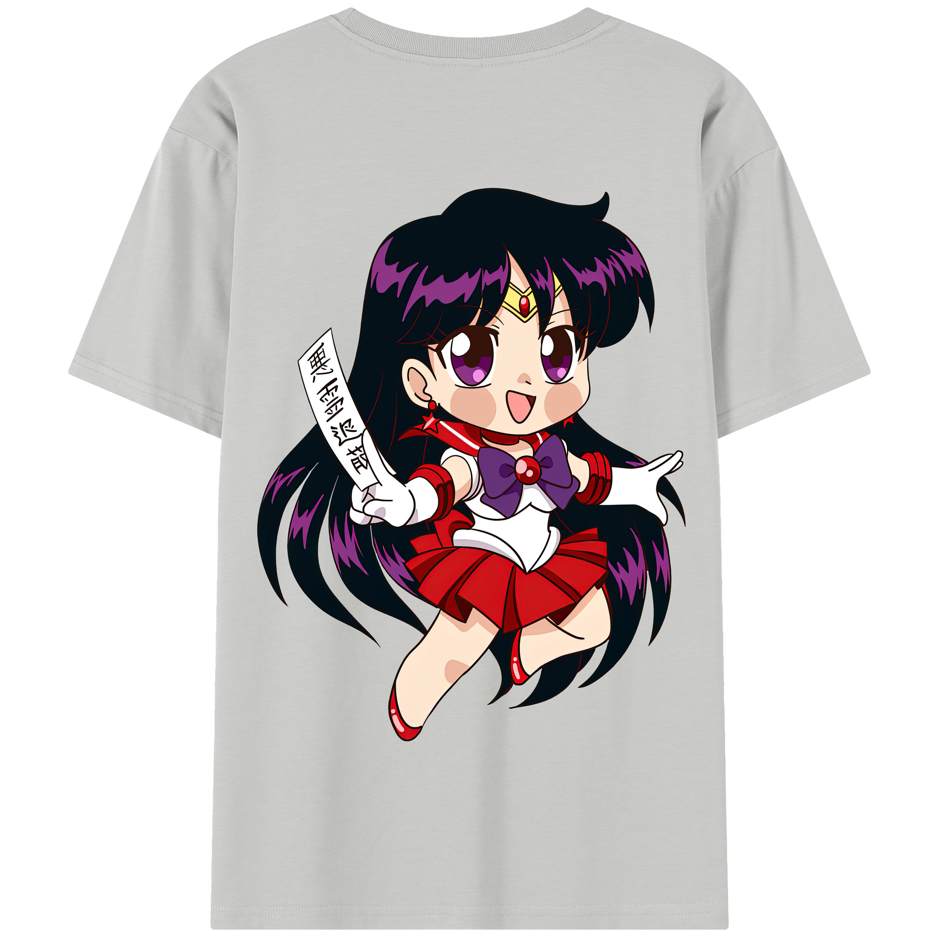 （画像用） 美少女戦士セーラームーン 火野レイ ひの レイ Sailor Moon Hino Rei （セーラーマーズ,Sailor Mars） 綿100％半袖Tシャツ（背面プリント）