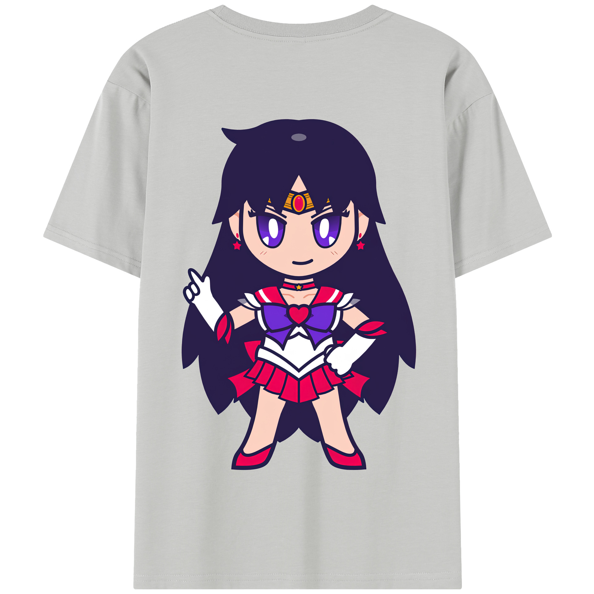 （画像用） 美少女戦士セーラームーン 火野レイ ひの レイ Sailor Moon Hino Rei （セーラーマーズ,Sailor Mars） 綿100％半袖Tシャツ（背面プリント）
