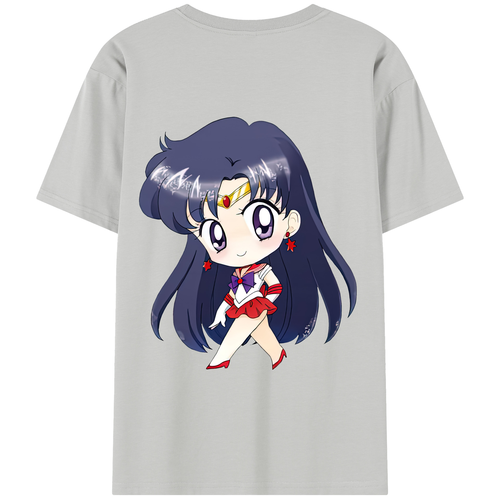 （画像用） 美少女戦士セーラームーン 火野レイ ひの レイ Sailor Moon Hino Rei （セーラーマーズ,Sailor Mars） 綿100％半袖Tシャツ（背面プリント）