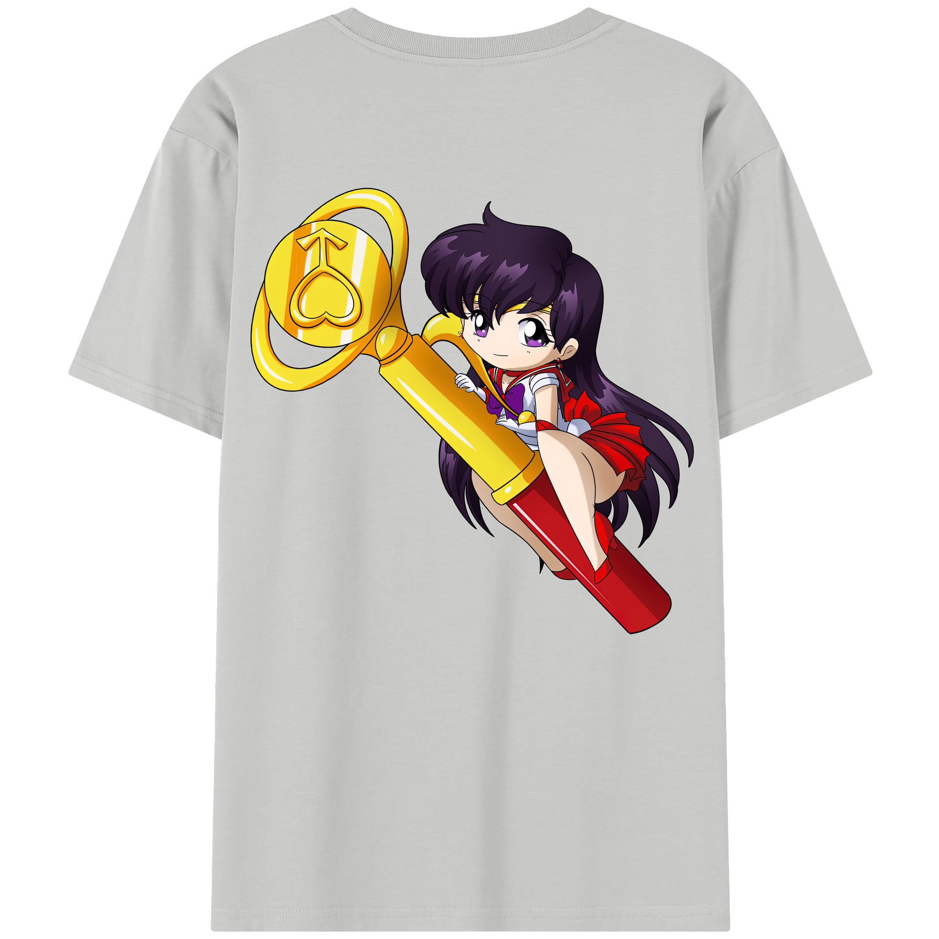 （画像用） 美少女戦士セーラームーン 火野レイ ひの レイ Sailor Moon Hino Rei （セーラーマーズ,Sailor Mars） 綿100％半袖Tシャツ（背面プリント）