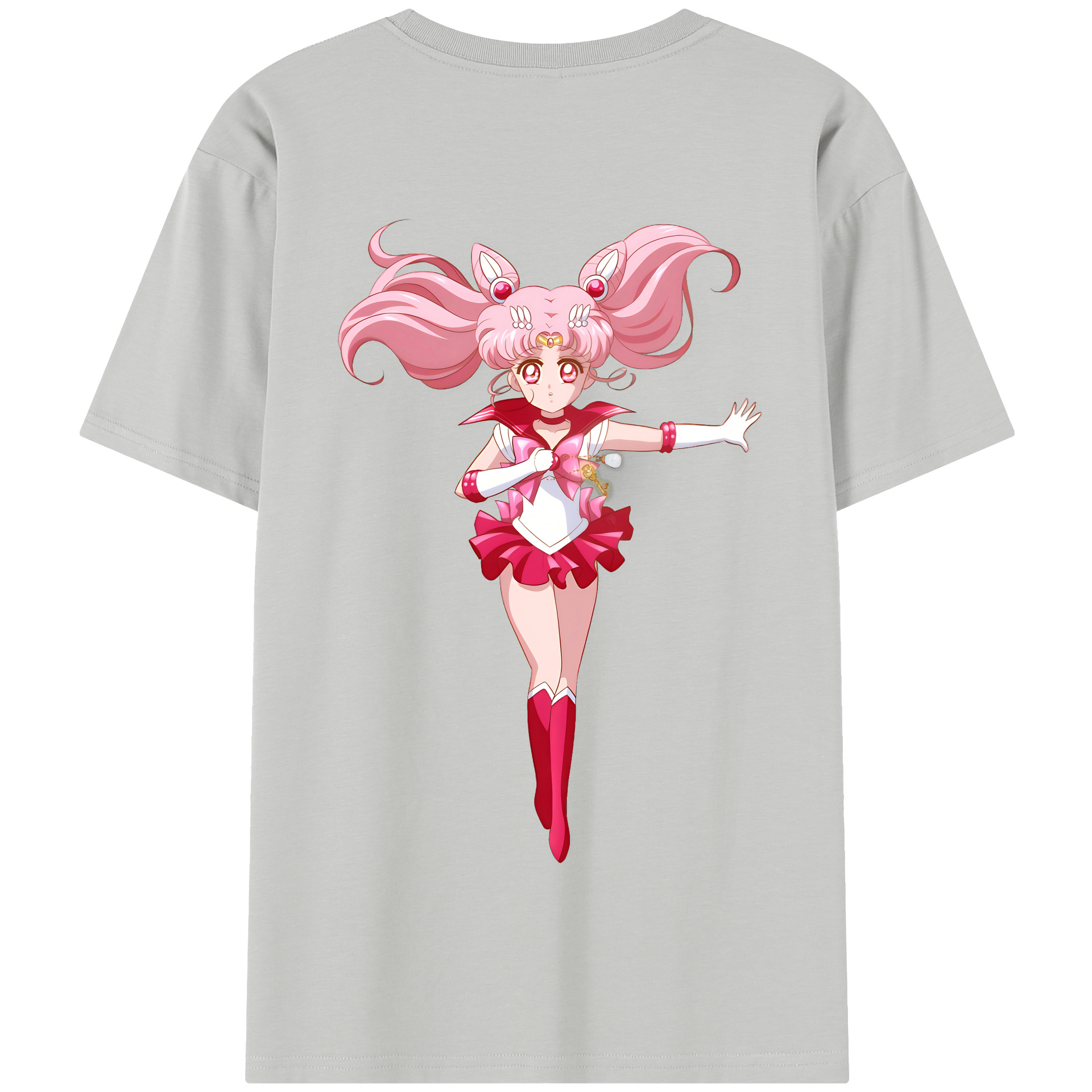 （画像用） 美少女戦士セーラームーン ちびうさ Sailor Moon Chibiusa Tsukino Usagi Small Lady Serenity 綿100％半袖Tシャツ（背面プリント）