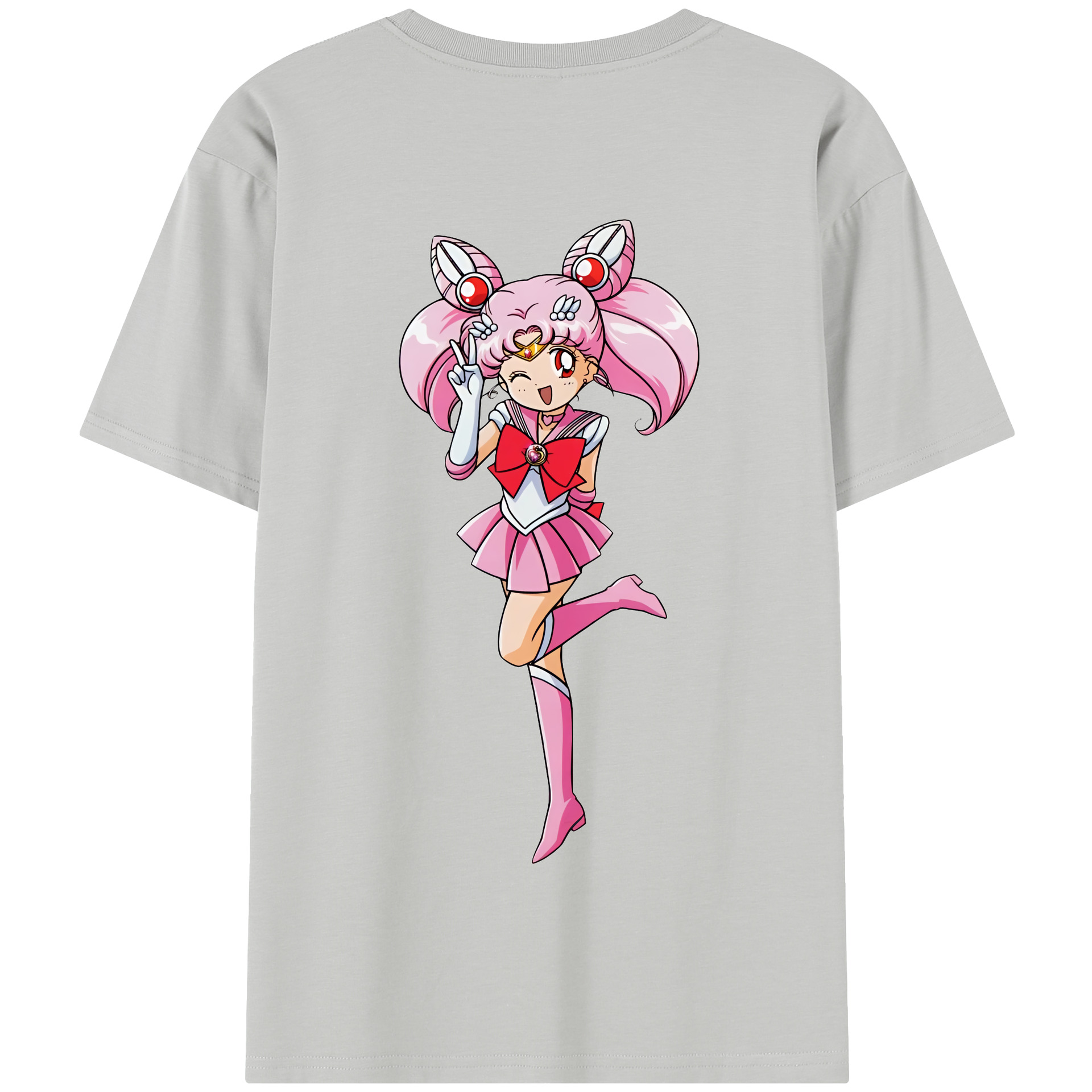 （画像用） 美少女戦士セーラームーン ちびうさ Sailor Moon Chibiusa Tsukino Usagi Small Lady Serenity 綿100％半袖Tシャツ（背面プリント）