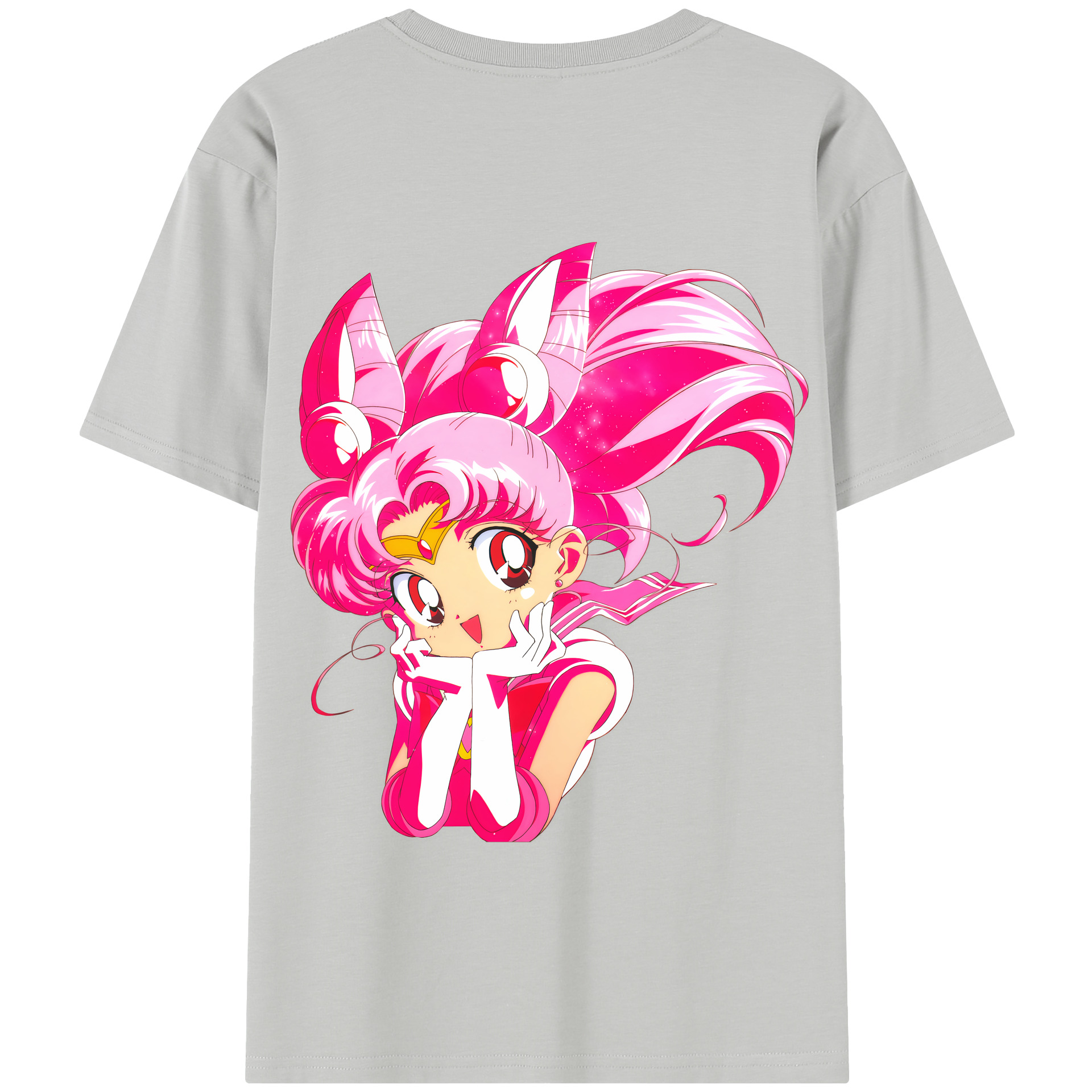 （画像用） 美少女戦士セーラームーン ちびうさ Sailor Moon Chibiusa Tsukino Usagi Small Lady Serenity 綿100％半袖Tシャツ（背面プリント）