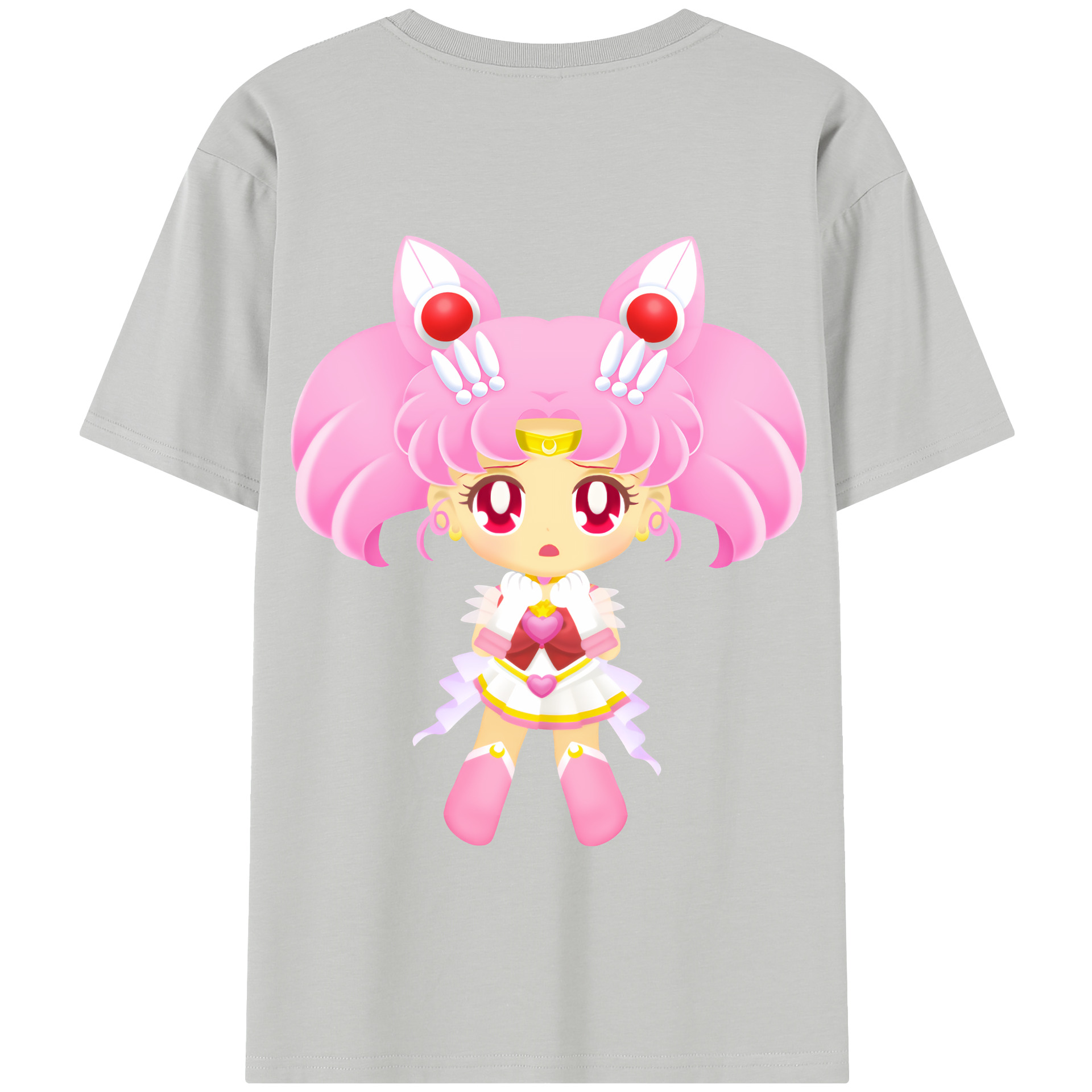 （画像用） 美少女戦士セーラームーン ちびうさ Sailor Moon Chibiusa Tsukino Usagi Small Lady Serenity 綿100％半袖Tシャツ（背面プリント）