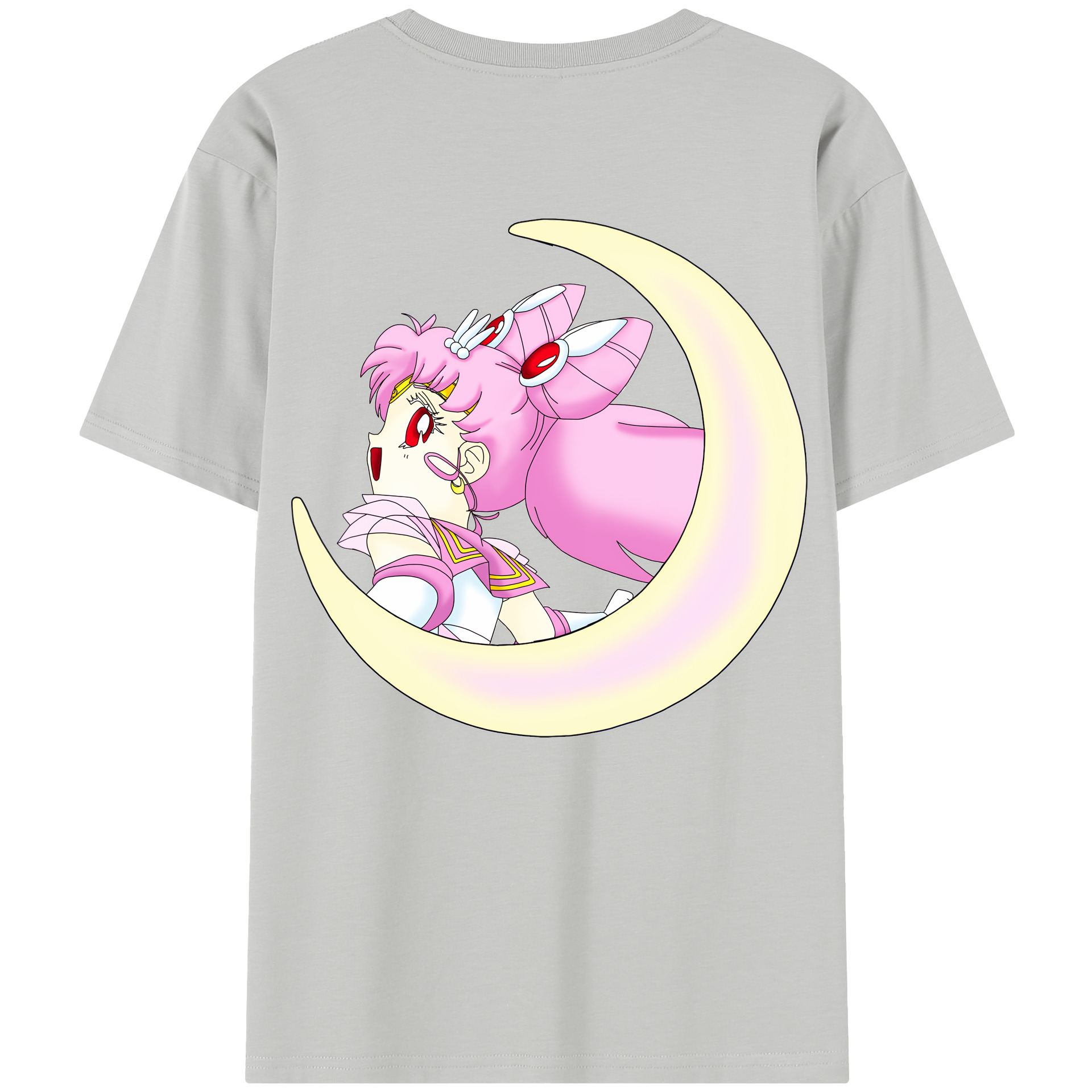 （画像用） 美少女戦士セーラームーン ちびうさ Sailor Moon Chibiusa Tsukino Usagi Small Lady Serenity 綿100％半袖Tシャツ（背面プリント）