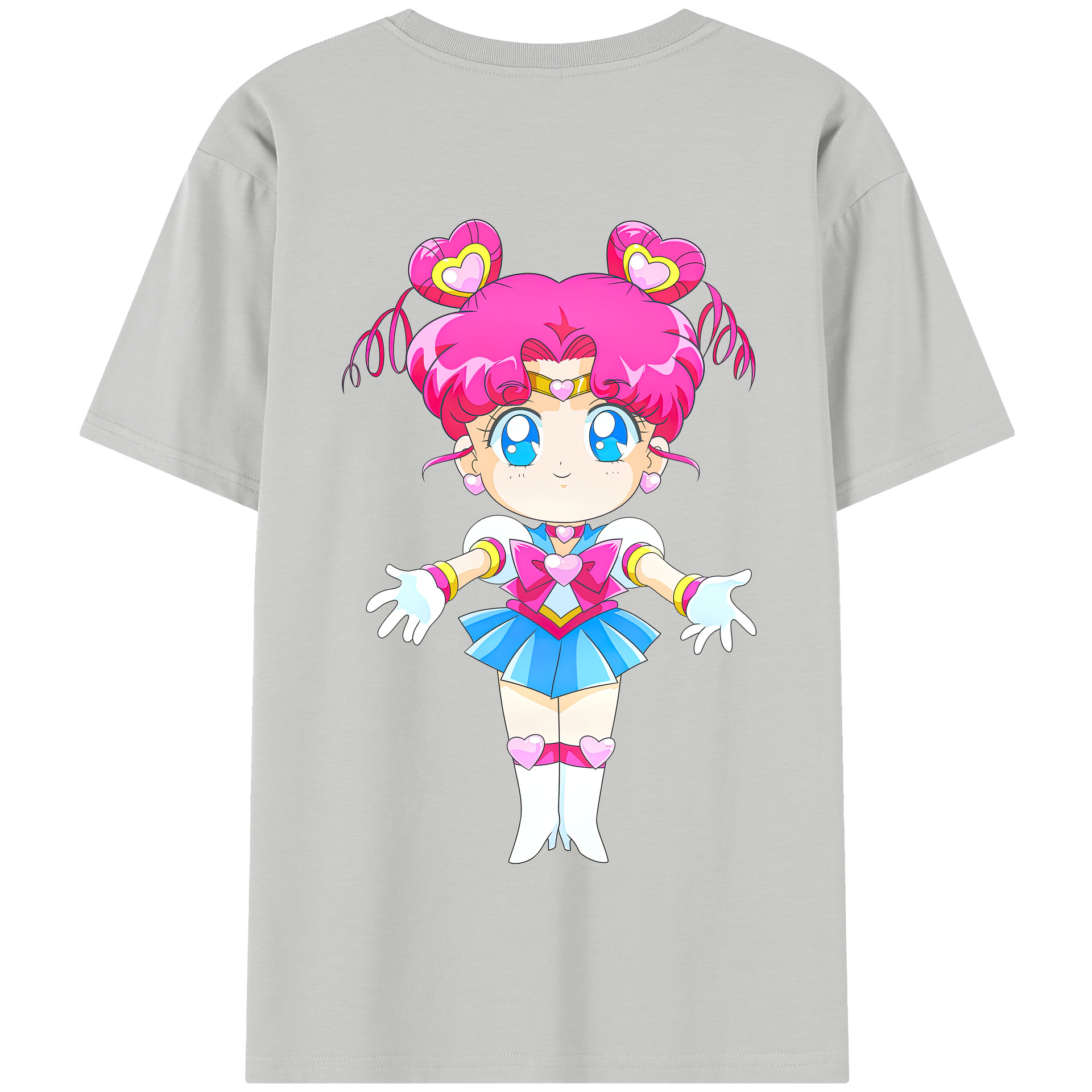 （画像用） 美少女戦士セーラームーン ちびうさ Sailor Moon Chibiusa Tsukino Usagi Small Lady Serenity 綿100％半袖Tシャツ（背面プリント）