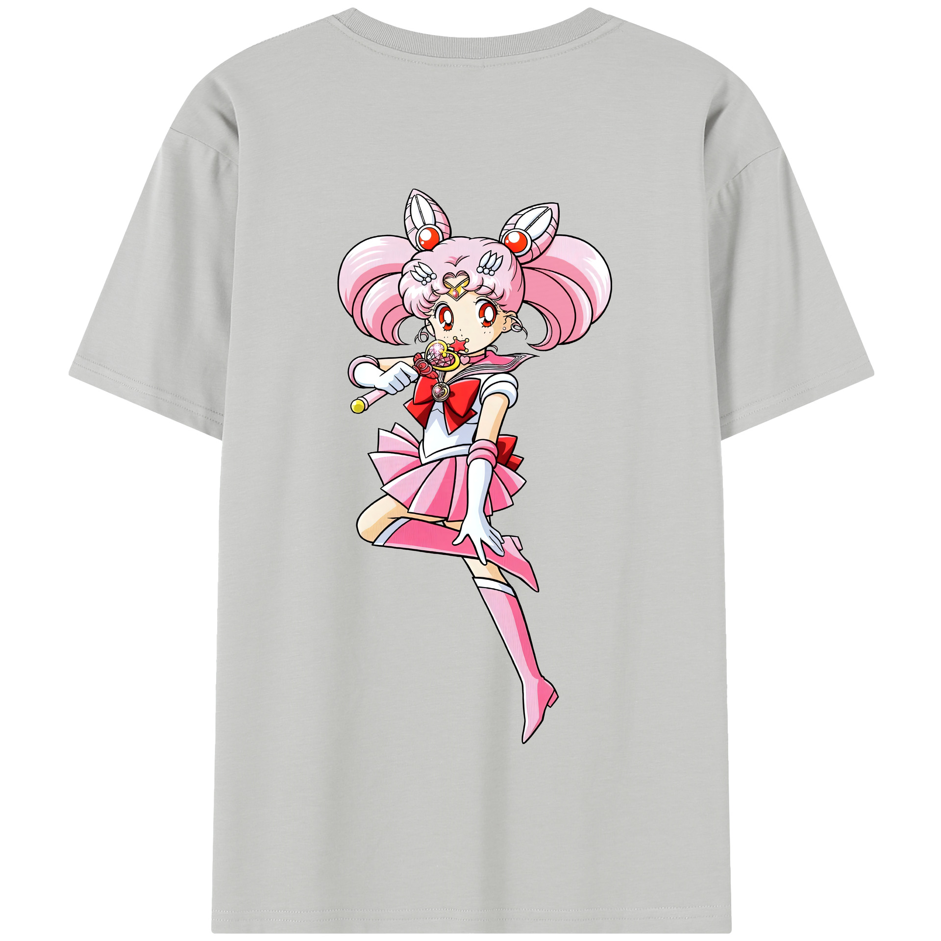 （画像用） 美少女戦士セーラームーン ちびうさ Sailor Moon Chibiusa Tsukino Usagi Small Lady Serenity 綿100％半袖Tシャツ（背面プリント）