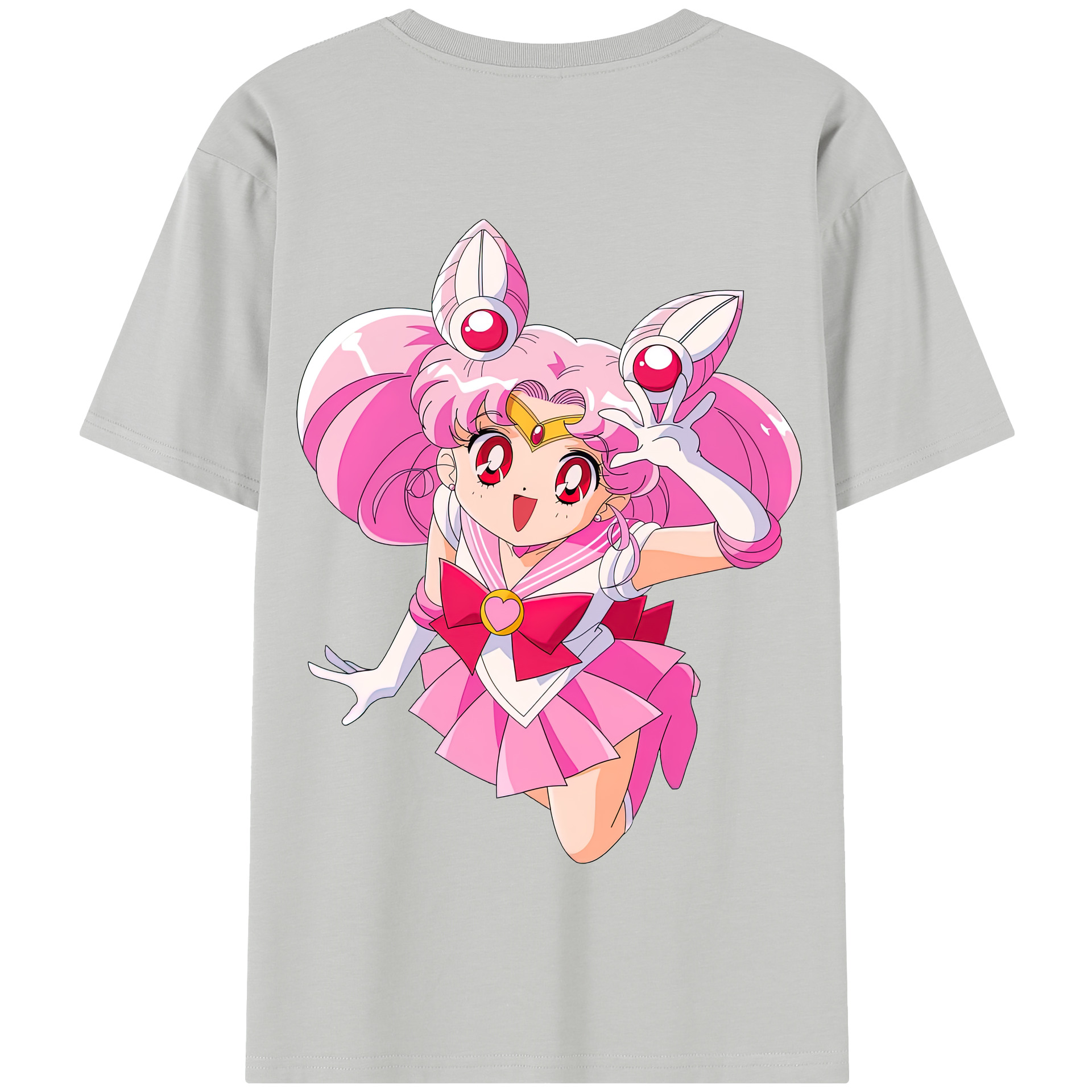 （画像用） 美少女戦士セーラームーン ちびうさ Sailor Moon Chibiusa Tsukino Usagi Small Lady Serenity 綿100％半袖Tシャツ（背面プリント）