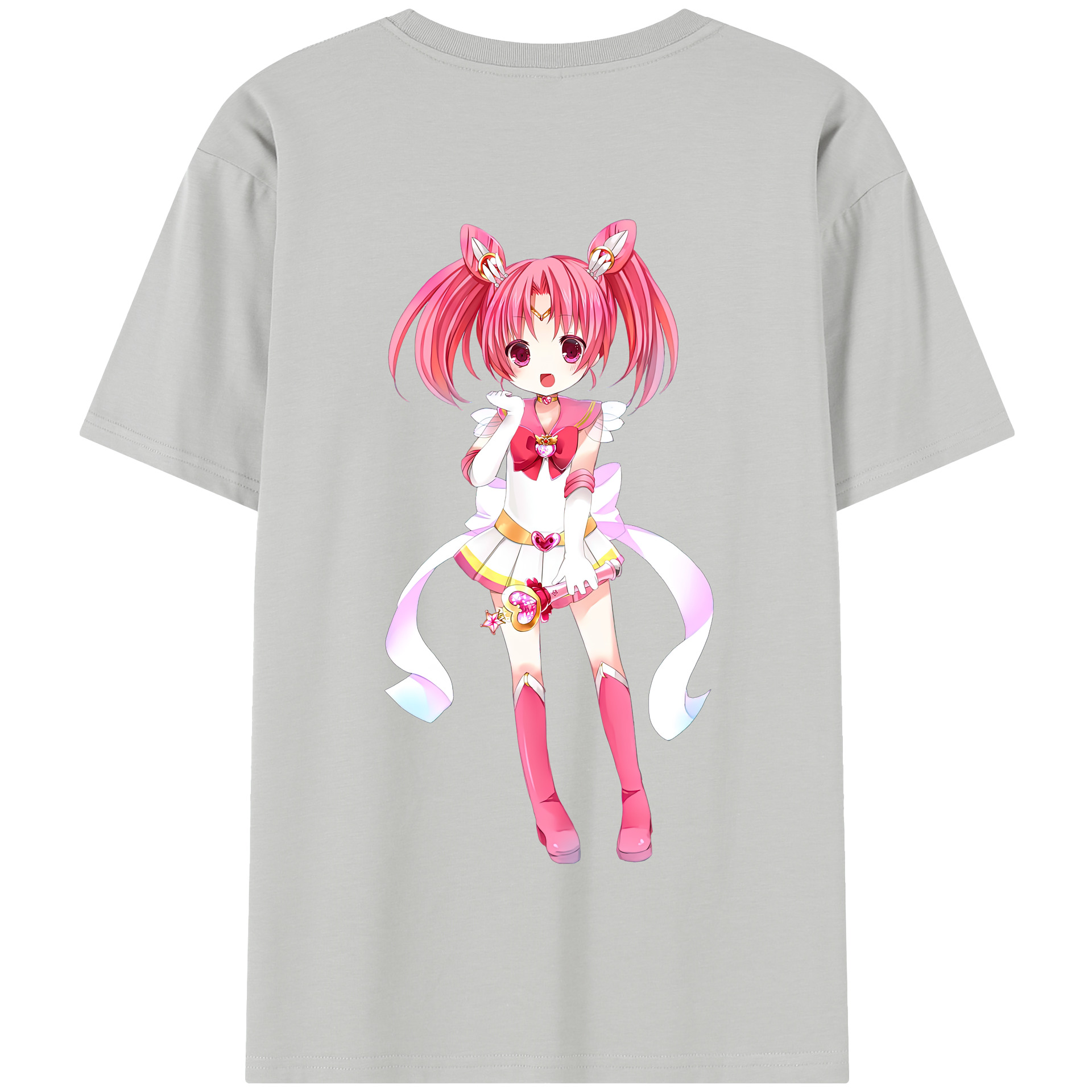 （画像用） 美少女戦士セーラームーン ちびうさ Sailor Moon Chibiusa Tsukino Usagi Small Lady Serenity 綿100％半袖Tシャツ（背面プリント）