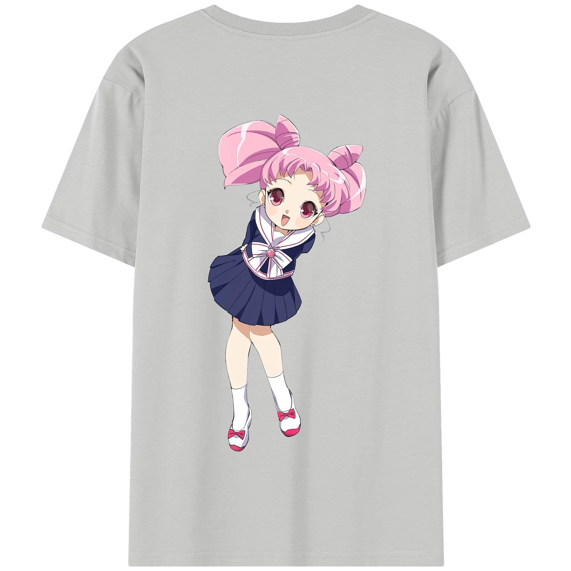 （画像用） 美少女戦士セーラームーン ちびうさ Sailor Moon Chibiusa Tsukino Usagi Small Lady Serenity 綿100％半袖Tシャツ（背面プリント）