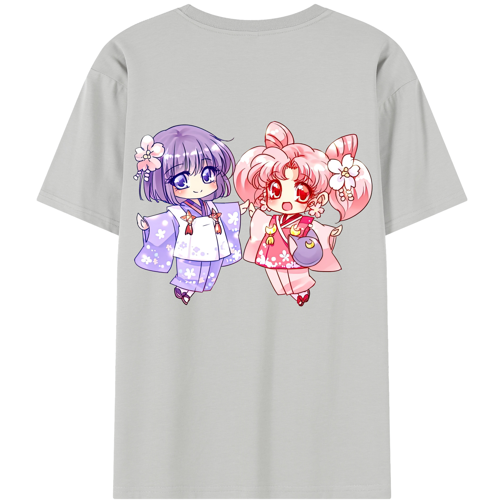 （画像用） 美少女戦士セーラームーン ちびうさ Sailor Moon Chibiusa Tsukino Usagi Small Lady Serenity 綿100％半袖Tシャツ（背面プリント）