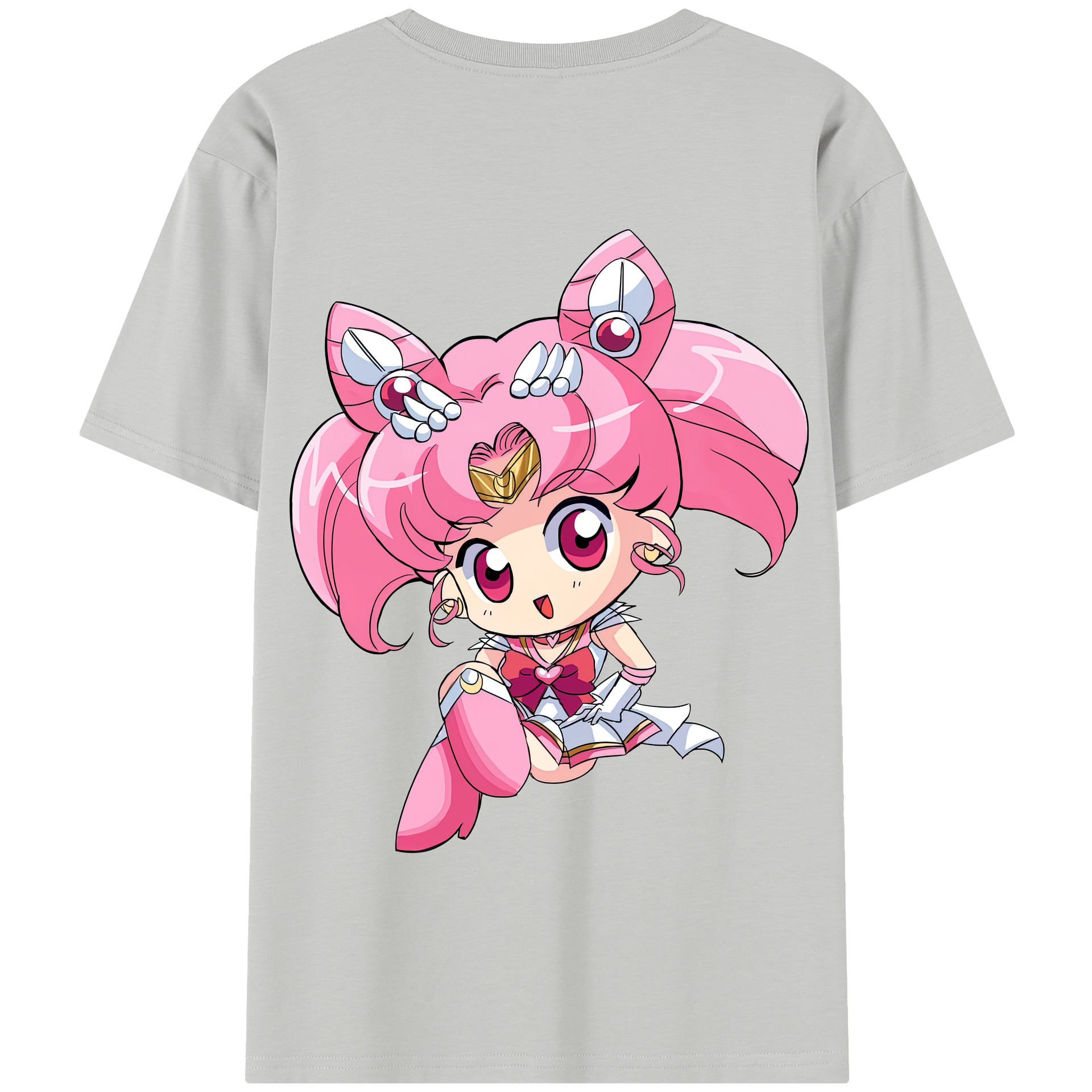 （画像用） 美少女戦士セーラームーン ちびうさ Sailor Moon Chibiusa Tsukino Usagi Small Lady Serenity 綿100％半袖Tシャツ（背面プリント）