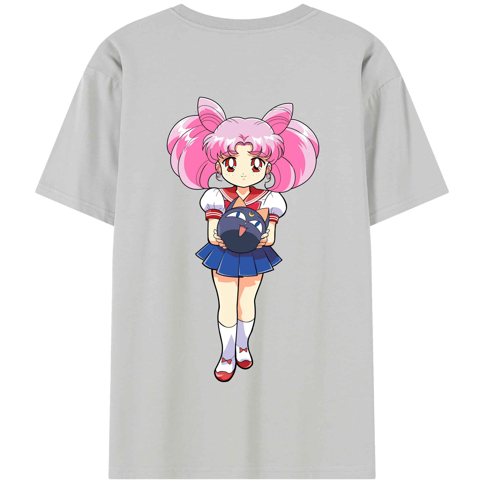 （画像用） 美少女戦士セーラームーン ちびうさ Sailor Moon Chibiusa Tsukino Usagi Small Lady Serenity 綿100％半袖Tシャツ（背面プリント）
