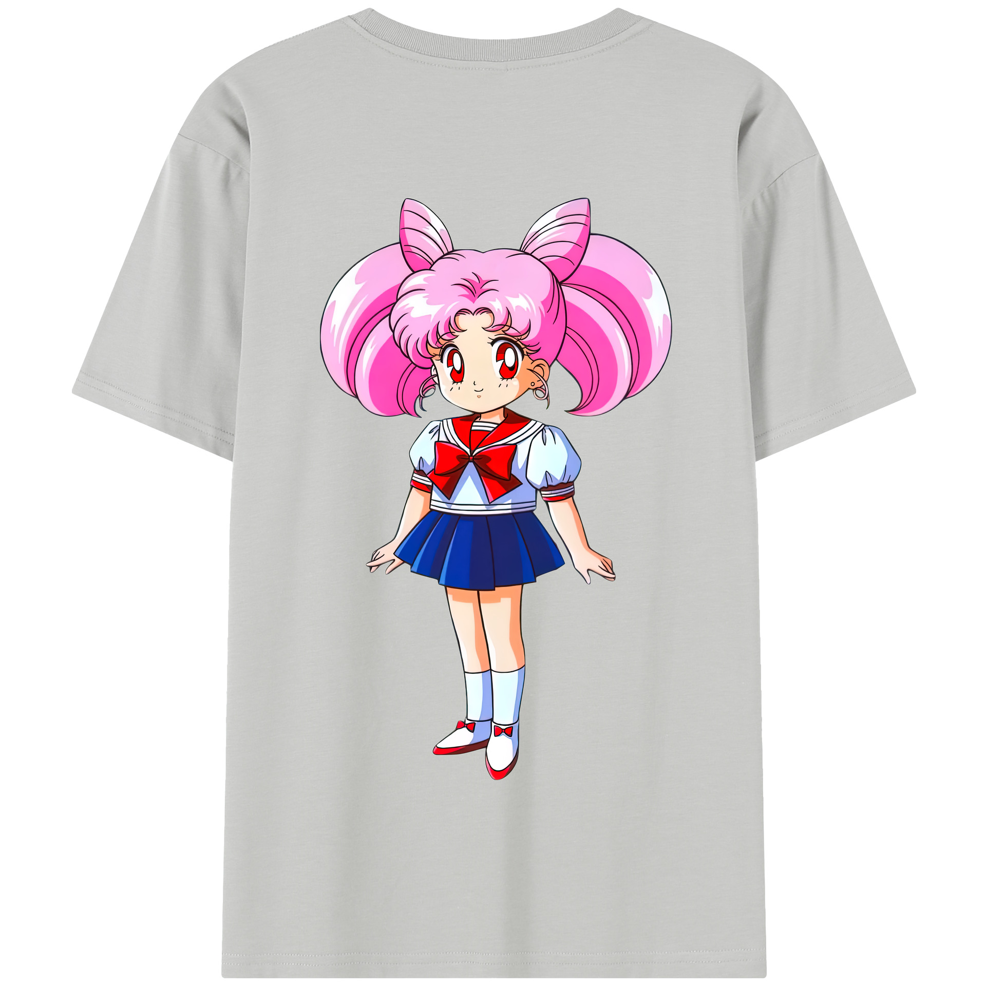 （画像用） 美少女戦士セーラームーン ちびうさ Sailor Moon Chibiusa Tsukino Usagi Small Lady Serenity 綿100％半袖Tシャツ（背面プリント）