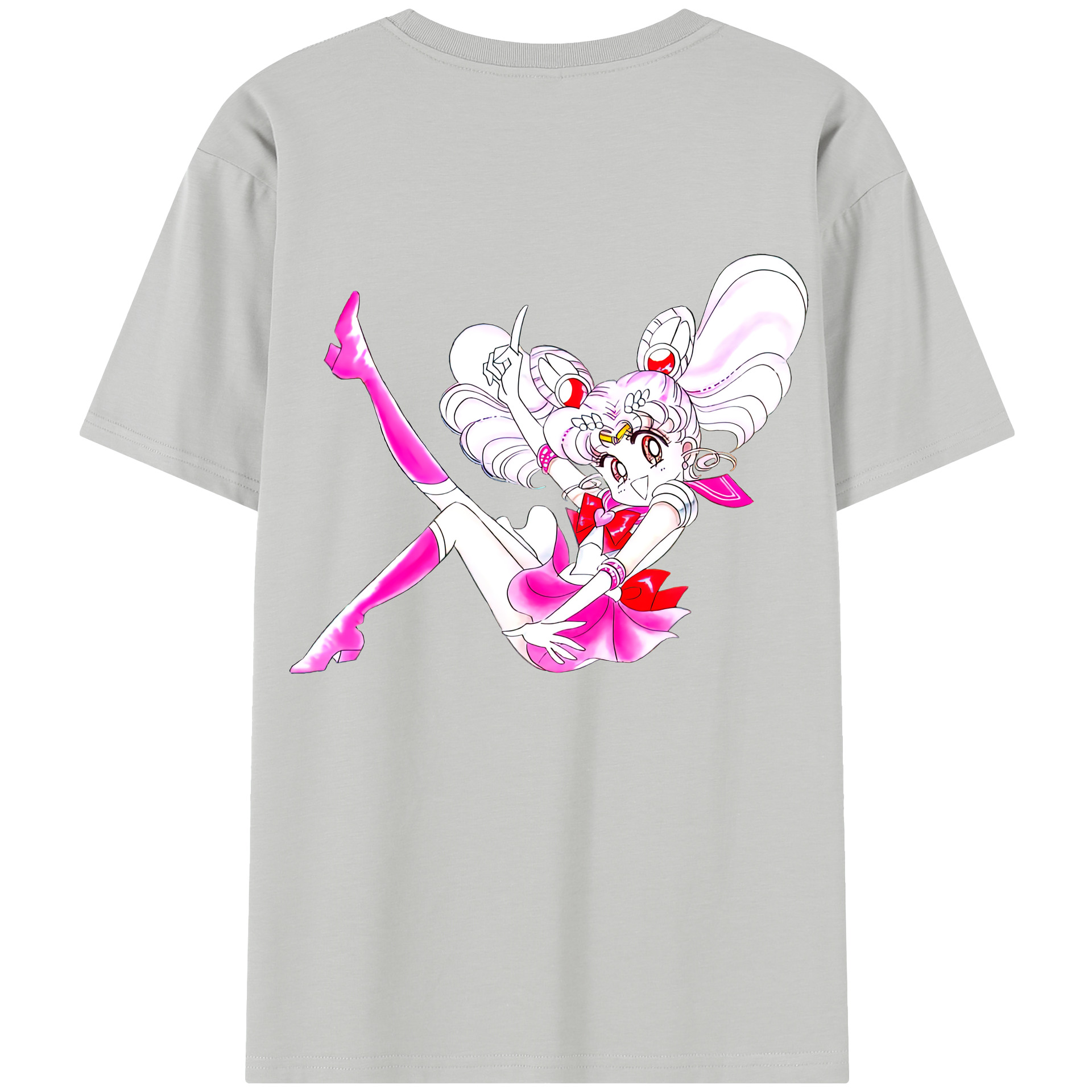 （画像用） 美少女戦士セーラームーン ちびうさ Sailor Moon Chibiusa Tsukino Usagi Small Lady Serenity 綿100％半袖Tシャツ（背面プリント）