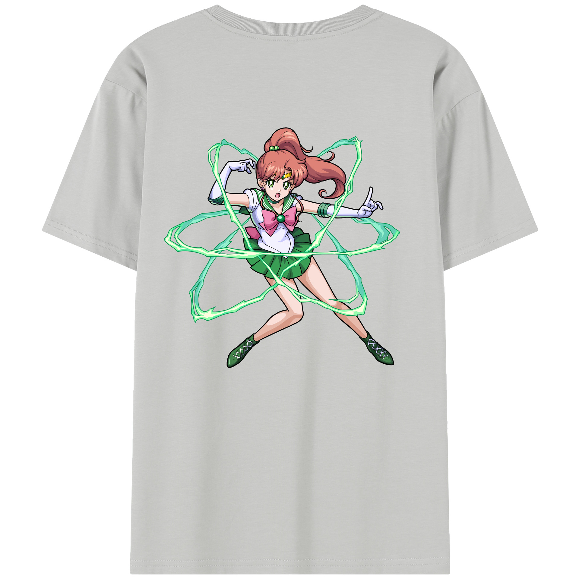 （画像用） 美少女戦士セーラームーン 木野 まこと きの まこと Sailor Moon Kino Makoto （セーラージュピター；Sailor Jupiter） 綿100％半袖Tシャツ（背面プリント）