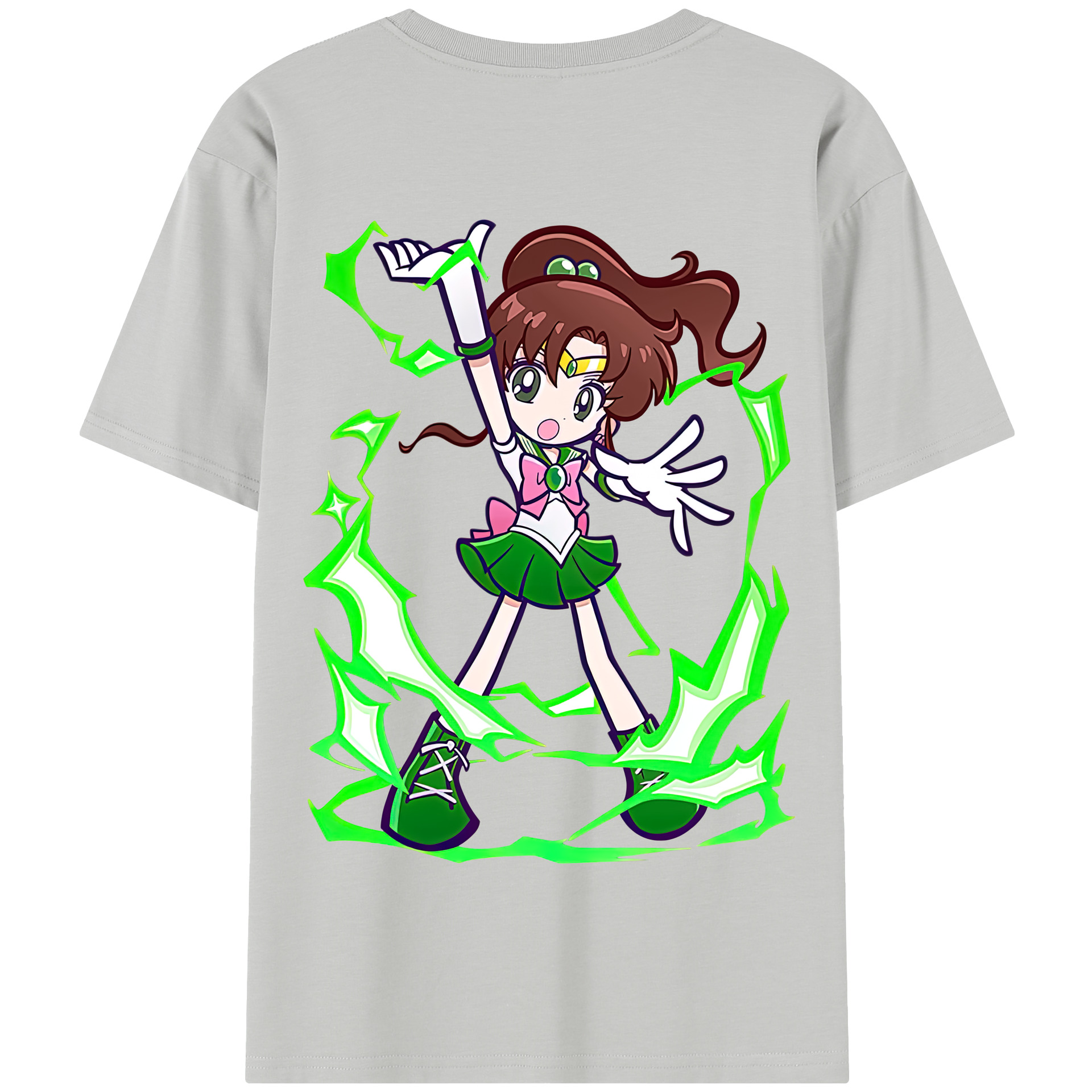 （画像用） 美少女戦士セーラームーン 木野 まこと きの まこと Sailor Moon Kino Makoto （セーラージュピター；Sailor Jupiter） 綿100％半袖Tシャツ（背面プリント）
