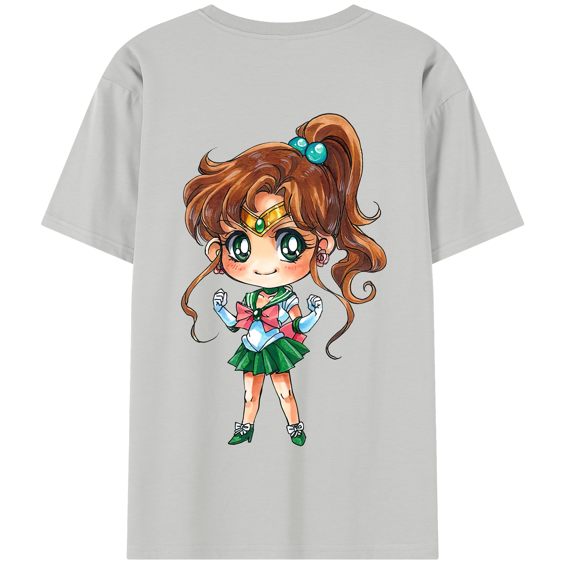 （画像用） 美少女戦士セーラームーン 木野 まこと きの まこと Sailor Moon Kino Makoto （セーラージュピター；Sailor Jupiter） 綿100％半袖Tシャツ（背面プリント）