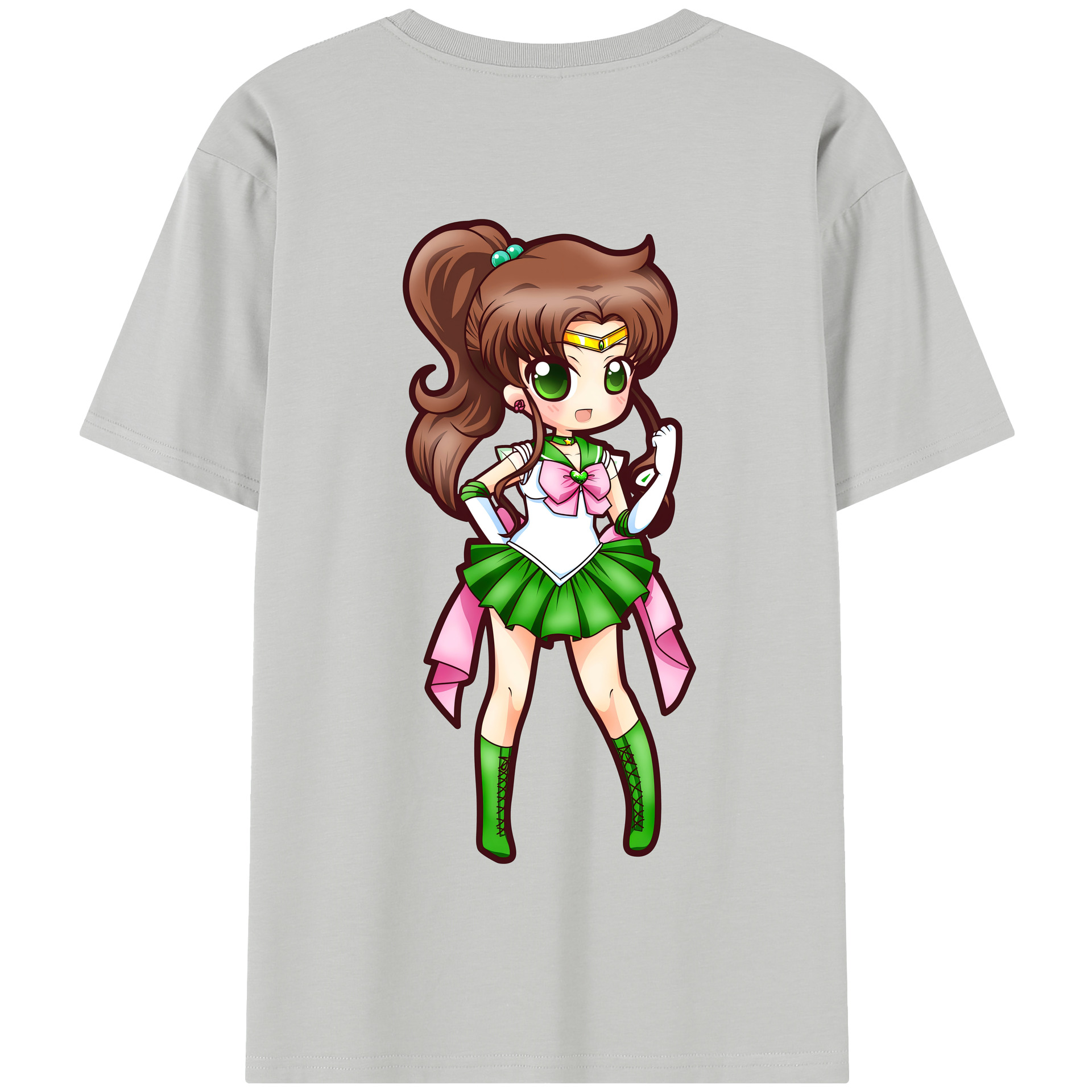 （画像用） 美少女戦士セーラームーン 木野 まこと きの まこと Sailor Moon Kino Makoto （セーラージュピター；Sailor Jupiter） 綿100％半袖Tシャツ（背面プリント）