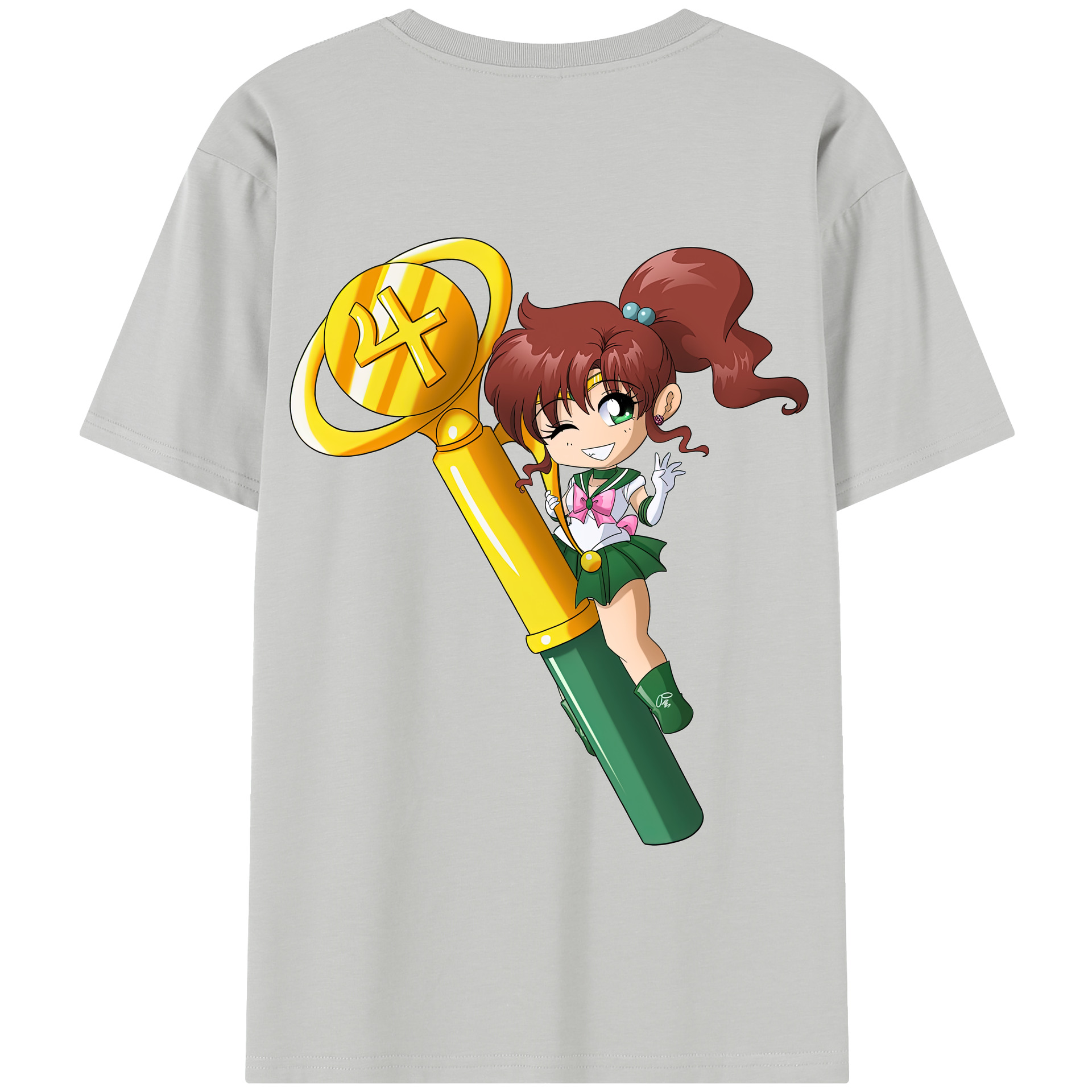 （画像用） 美少女戦士セーラームーン 木野 まこと きの まこと Sailor Moon Kino Makoto （セーラージュピター；Sailor Jupiter） 綿100％半袖Tシャツ（背面プリント）