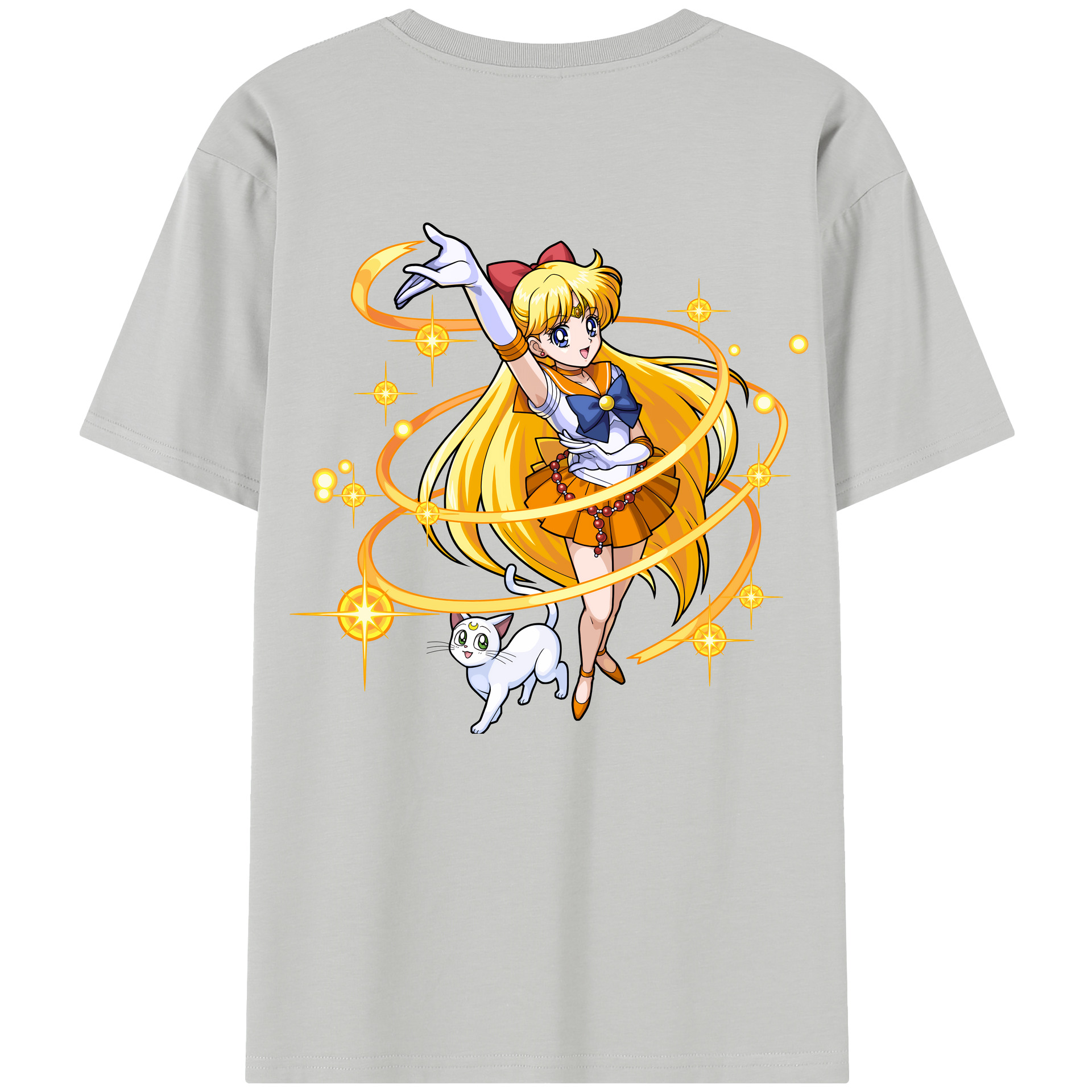 （画像用） 美少女戦士セーラームーン 愛野 美奈子 あいの みなこ Sailor Moon Aino Minako 綿100％半袖Tシャツ（背面プリント）