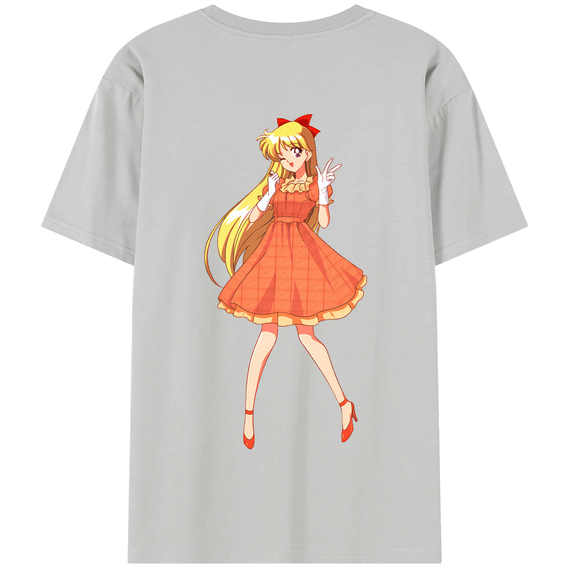（画像用） 美少女戦士セーラームーン 愛野 美奈子 あいの みなこ Sailor Moon Aino Minako 綿100％半袖Tシャツ（背面プリント）