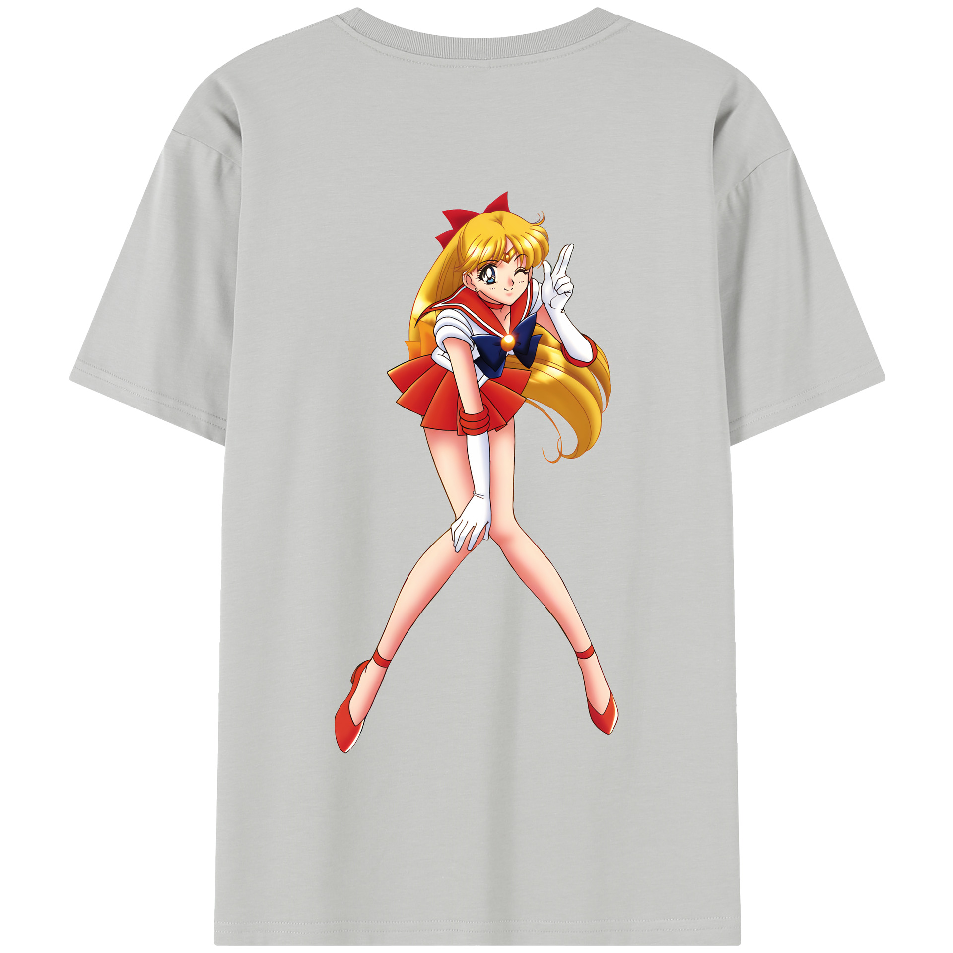 （画像用） 美少女戦士セーラームーン 愛野 美奈子 あいの みなこ Sailor Moon Aino Minako 綿100％半袖Tシャツ（背面プリント）