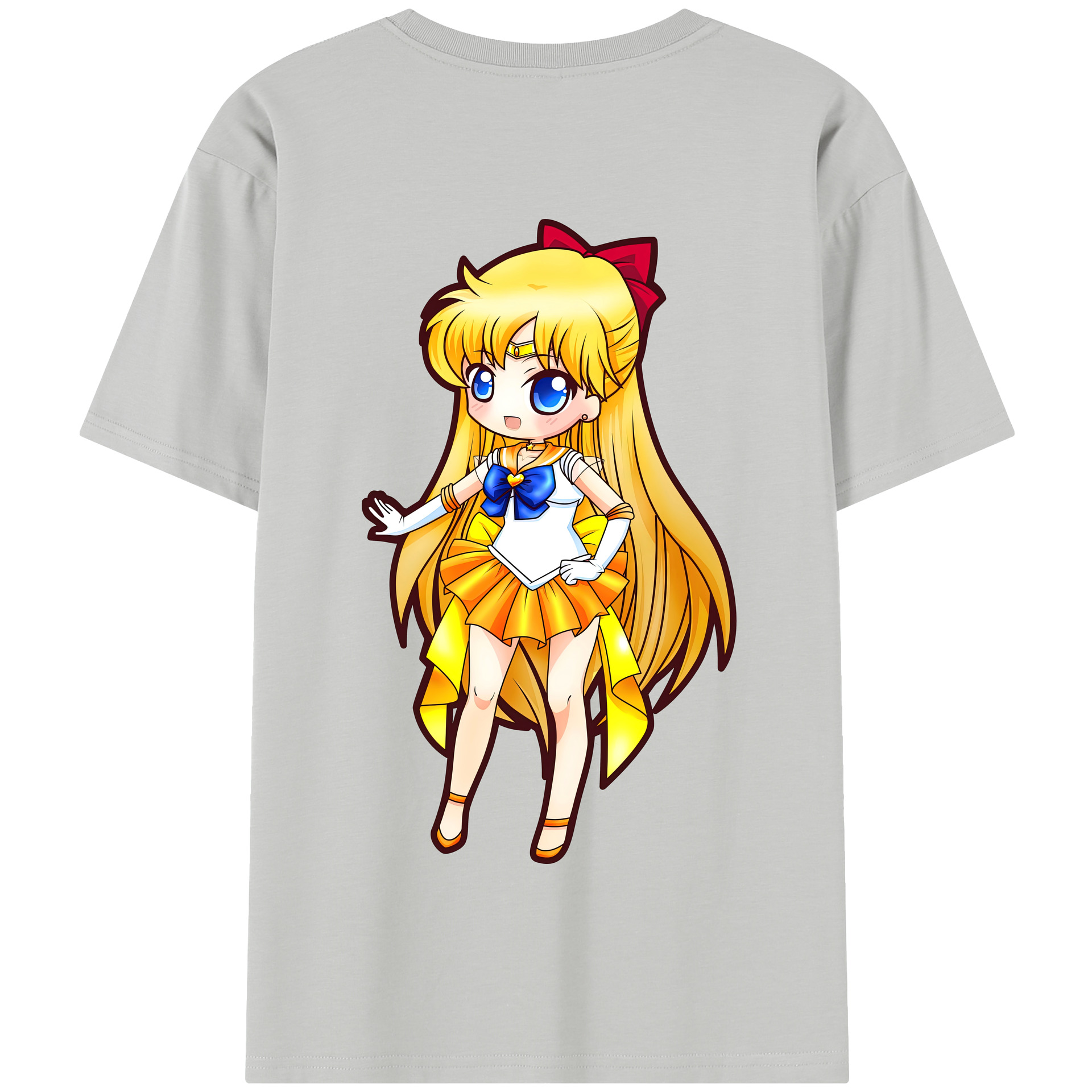 （画像用） 美少女戦士セーラームーン 愛野 美奈子 あいの みなこ Sailor Moon Aino Minako 綿100％半袖Tシャツ（背面プリント）