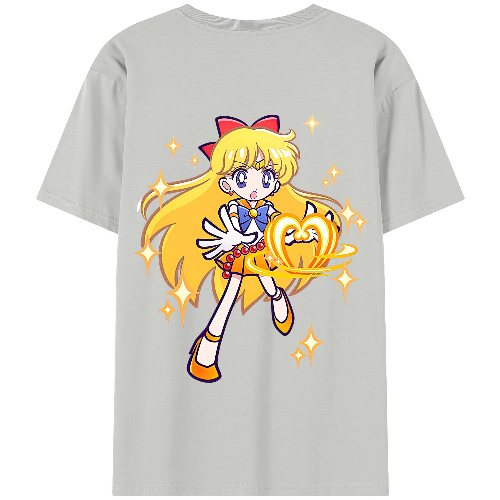 （画像用） 美少女戦士セーラームーン 愛野 美奈子 あいの みなこ Sailor Moon Aino Minako 綿100％半袖Tシャツ（背面プリント）