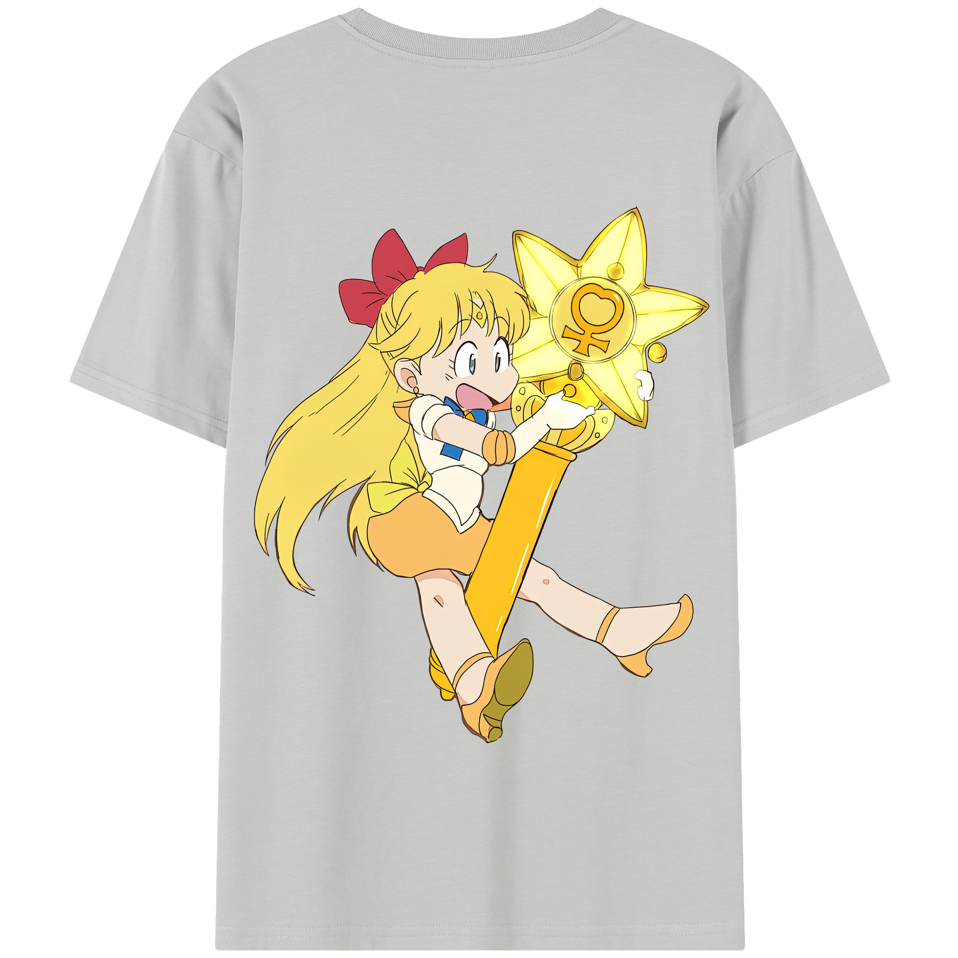 （画像用） 美少女戦士セーラームーン 愛野 美奈子 あいの みなこ Sailor Moon Aino Minako 綿100％半袖Tシャツ（背面プリント）