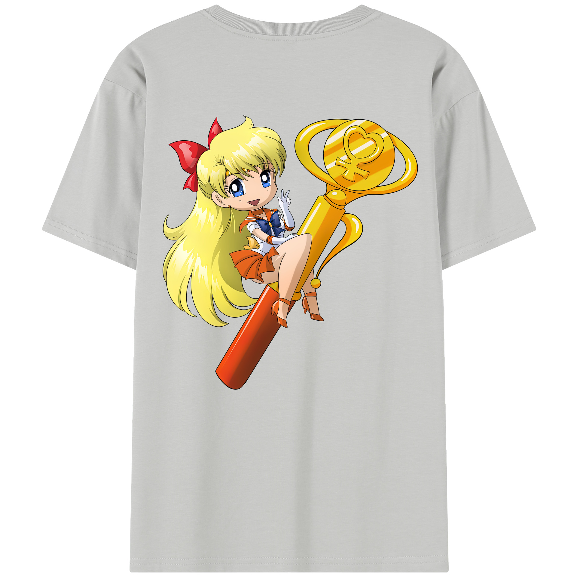（画像用） 美少女戦士セーラームーン 愛野 美奈子 あいの みなこ Sailor Moon Aino Minako 綿100％半袖Tシャツ（背面プリント）